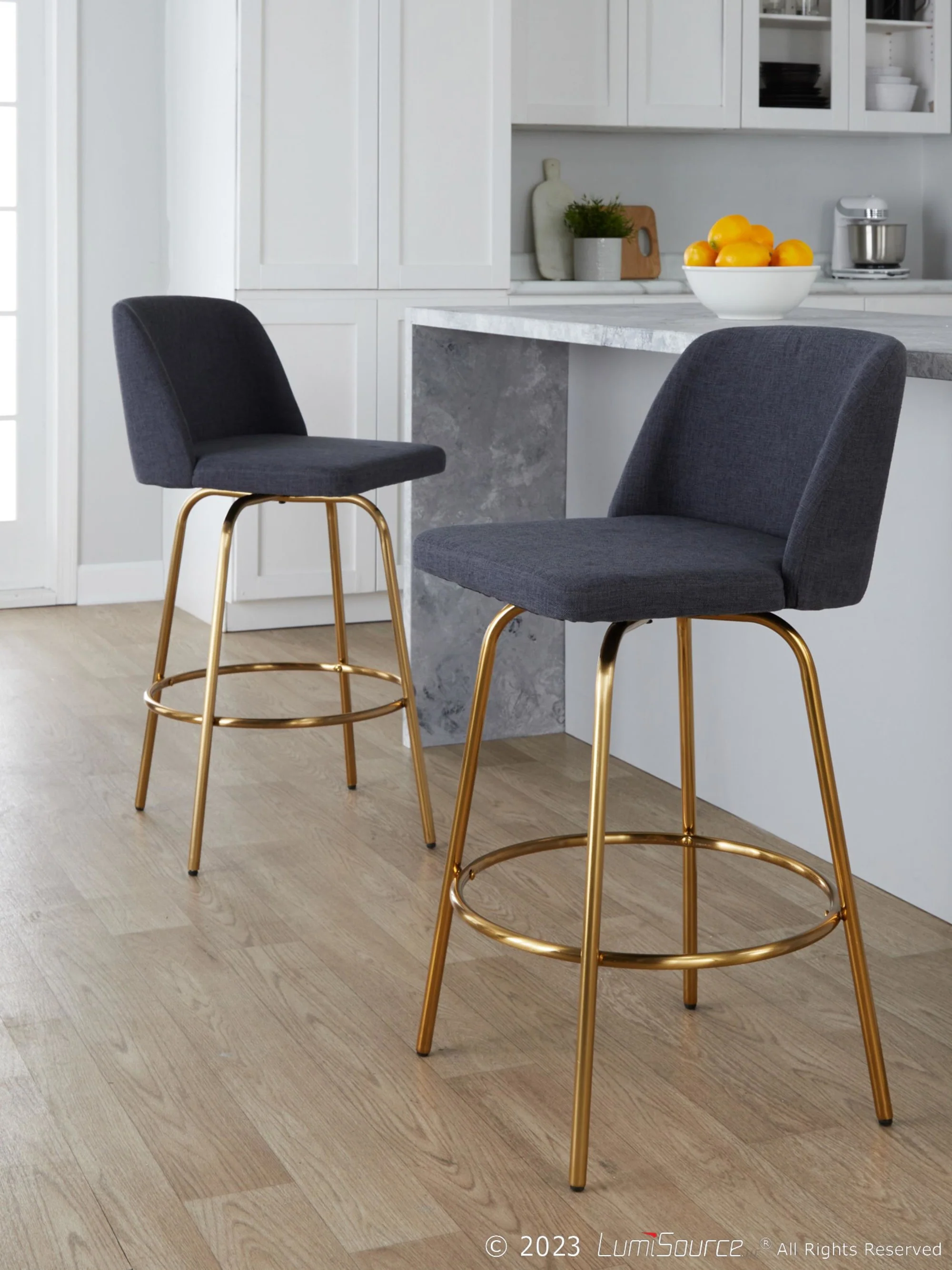 Toriano 26" Fixed-Height Counter Stool - Set of 2 By LumiSource - B26-TRNOFB-CLARZG2 AUBU2 - Image 2