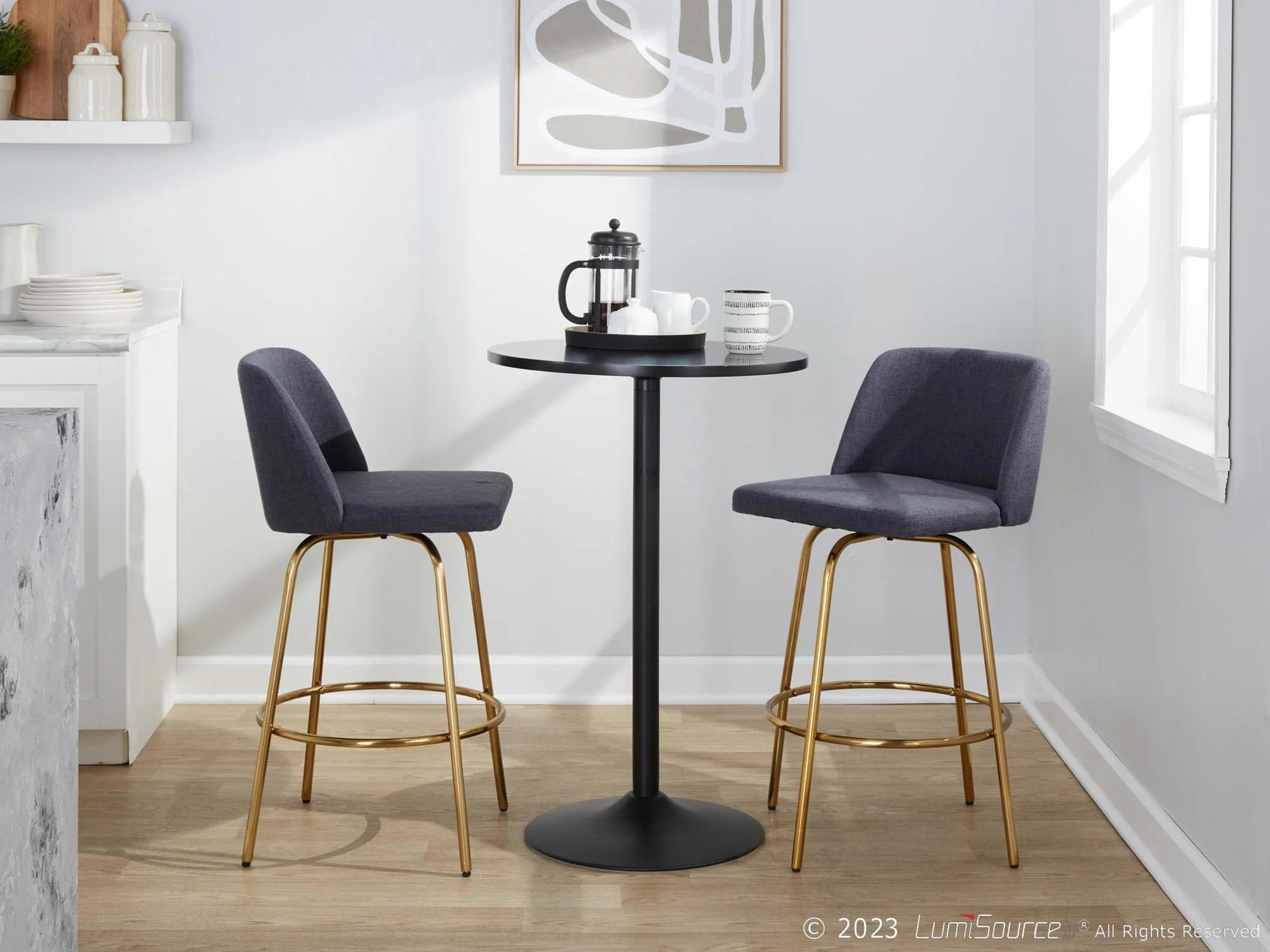 Toriano 26" Fixed-Height Counter Stool - Set of 2 By LumiSource - B26-TRNOFB-CLARZG2 AUBU2 - Image 3