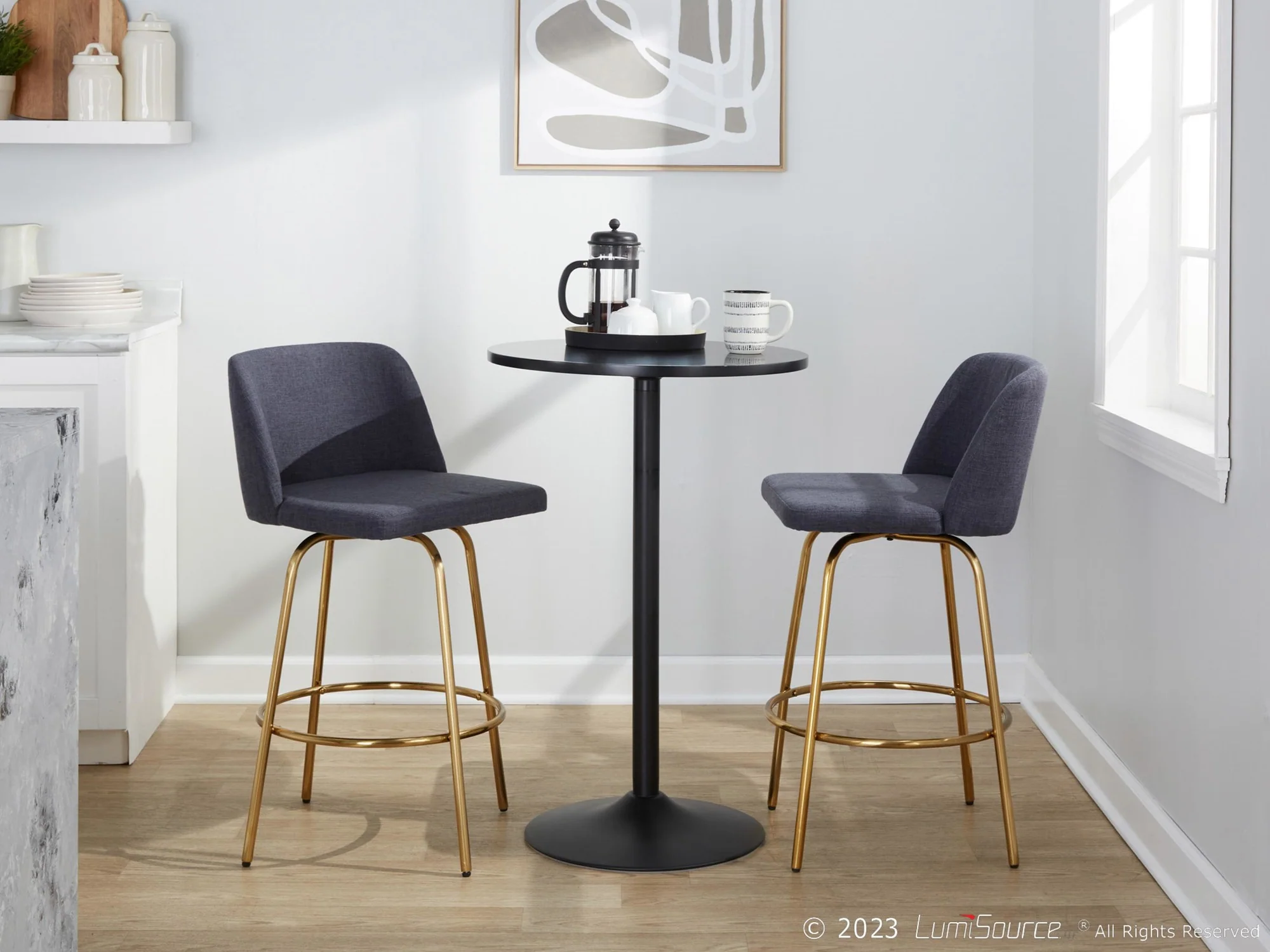 Toriano 26" Fixed-Height Counter Stool - Set of 2 By LumiSource - B26-TRNOFB-CLARZG2 AUBU2 - Image 4