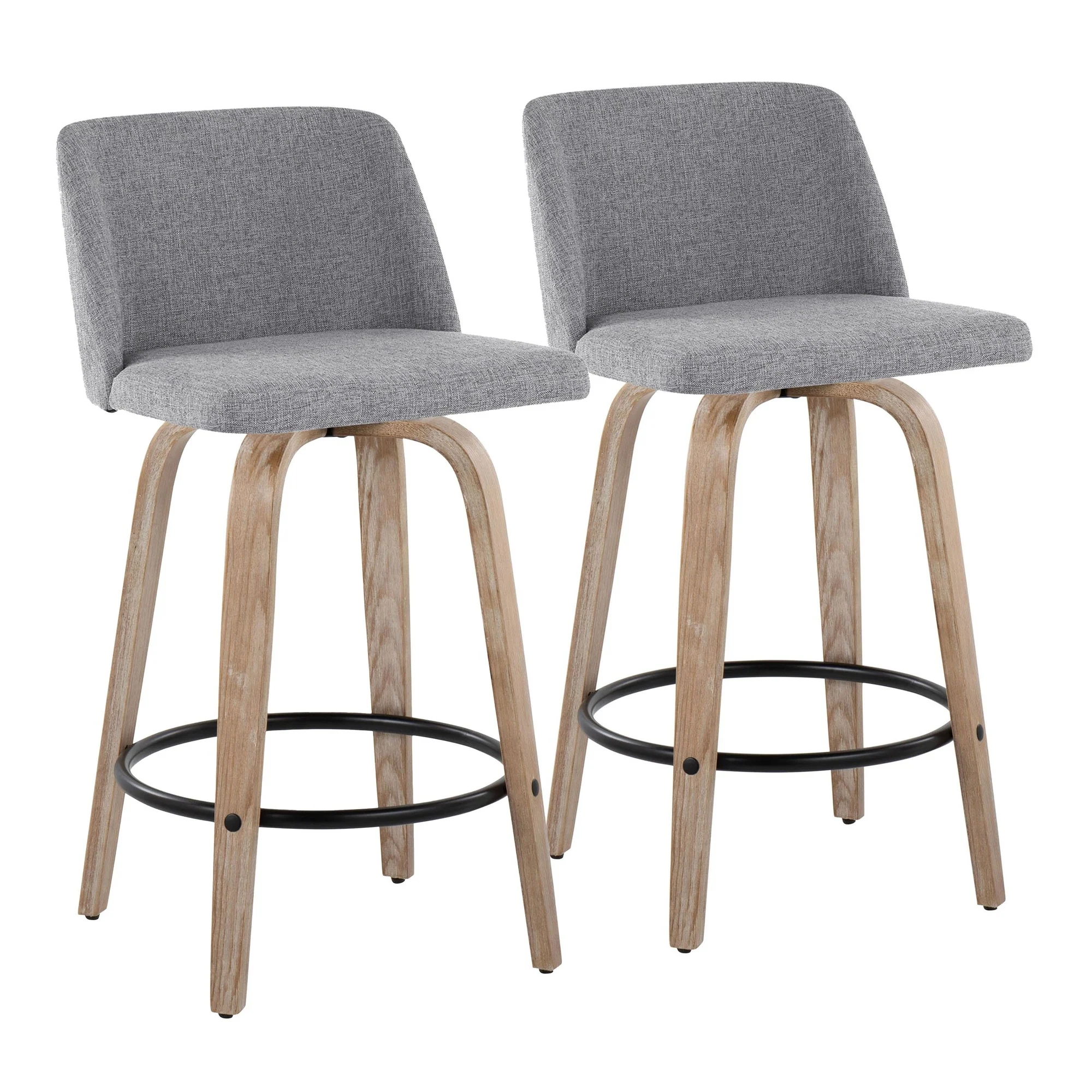 Toriano 26" Fixed-Height Counter Stool - Set of 2 By LumiSource - B26-TRNOFB-GRTZQ2 WWBU2 - Image 13