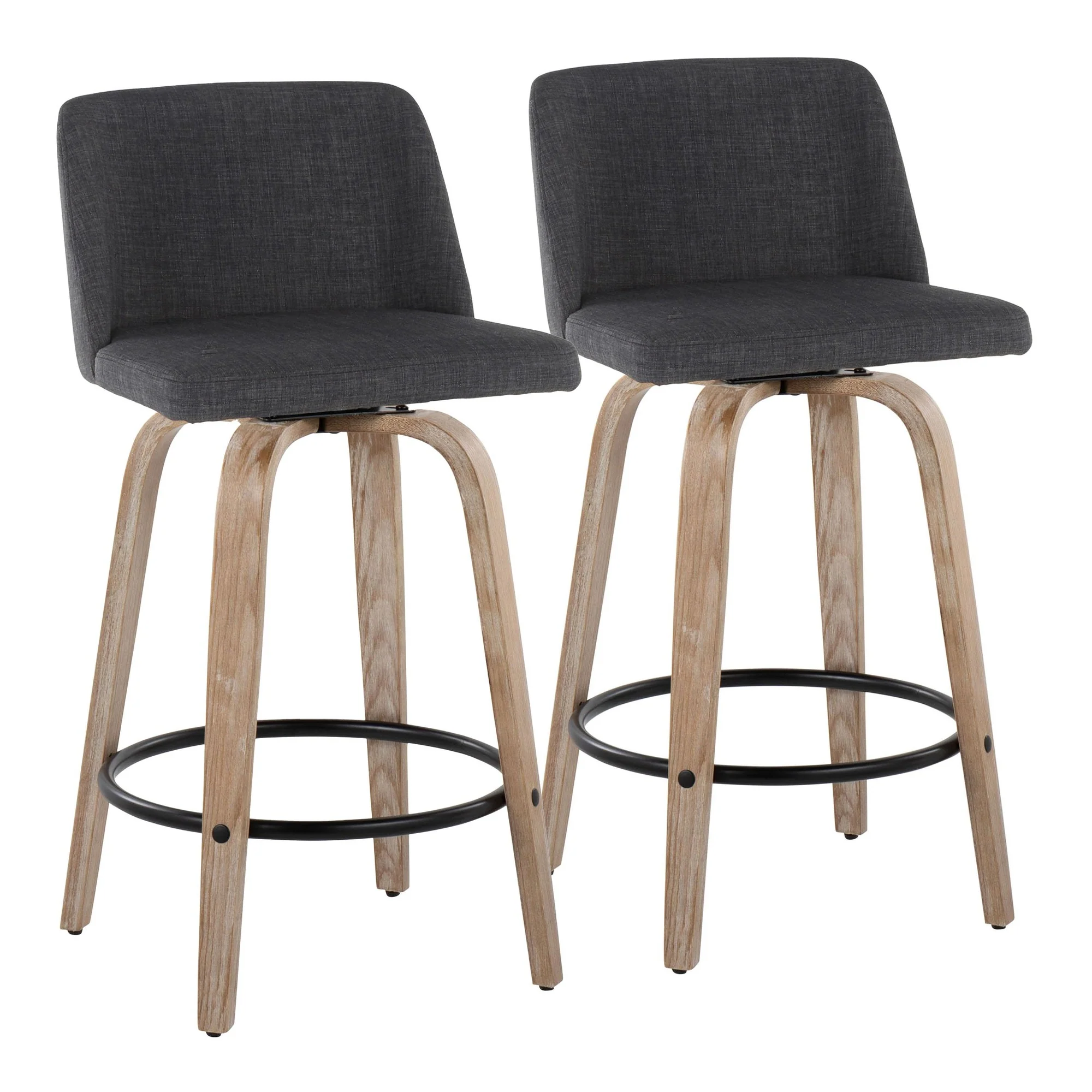 Toriano 26" Fixed-Height Counter Stool - Set of 2 By LumiSource - B26-TRNOFB-GRTZQ2 WWBU2 - Image 7