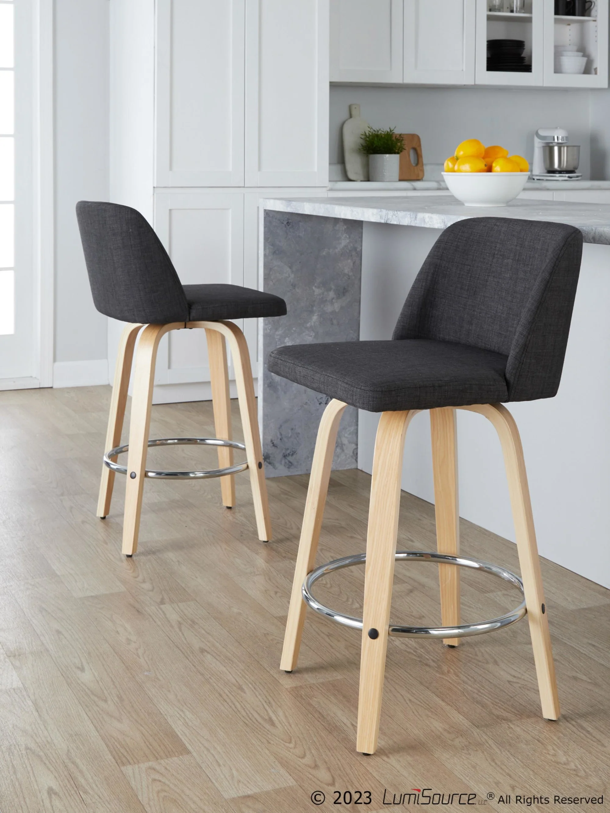 Toriano 26" Fixed-Height Counter Stool - Set of 2 By LumiSource - B26-TRNOFB-GRTZR2 NABU2 - Image 11