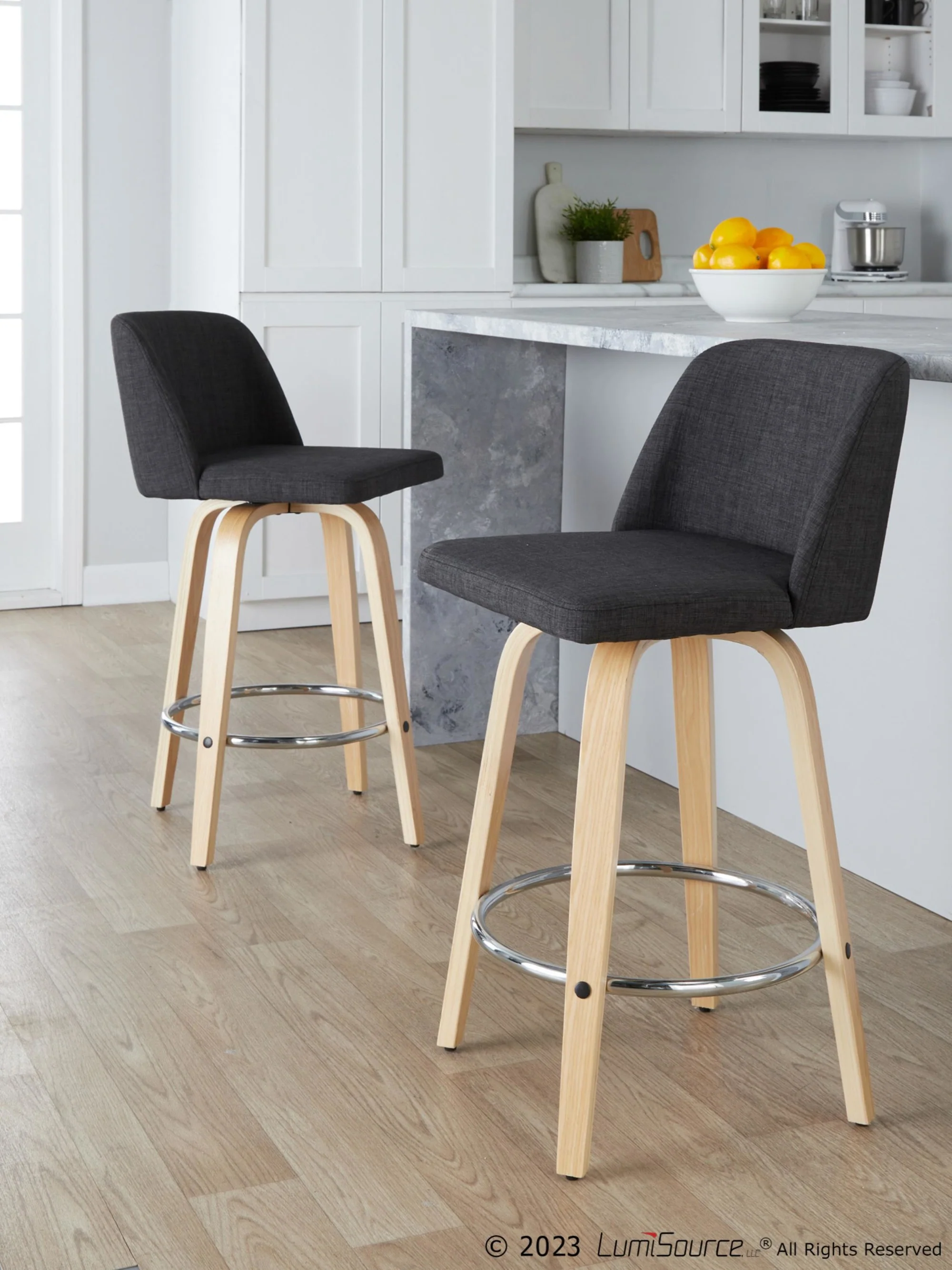 Toriano 26" Fixed-Height Counter Stool - Set of 2 By LumiSource - B26-TRNOFB-GRTZR2 NABU2 - Image 12
