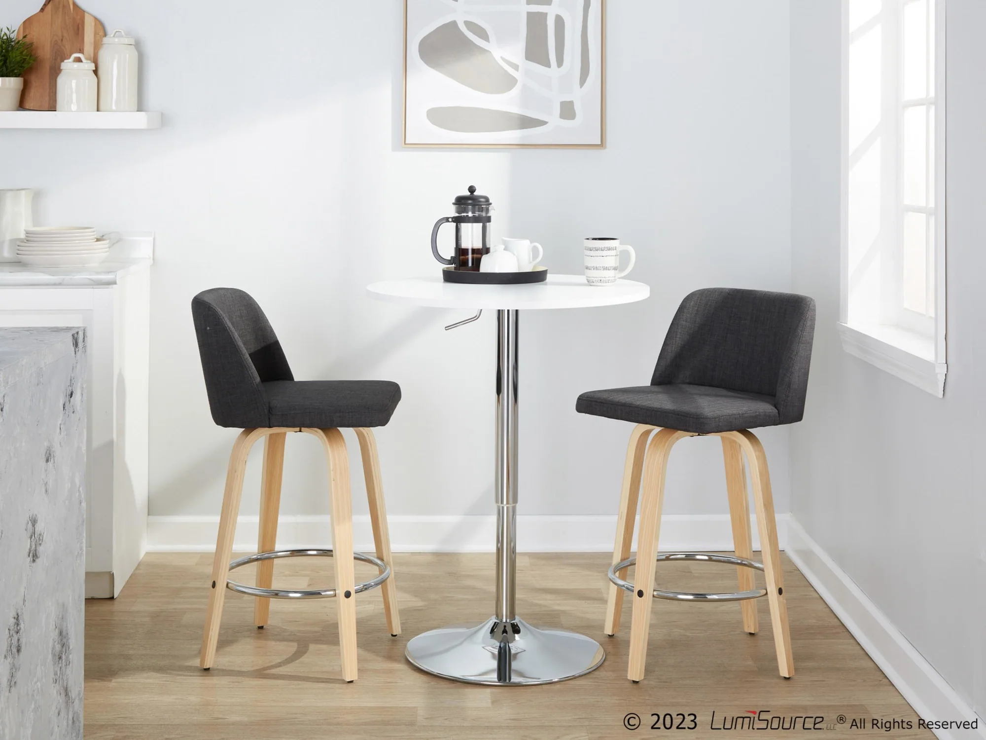 Toriano 26" Fixed-Height Counter Stool - Set of 2 By LumiSource - B26-TRNOFB-GRTZR2 NABU2 - Image 13