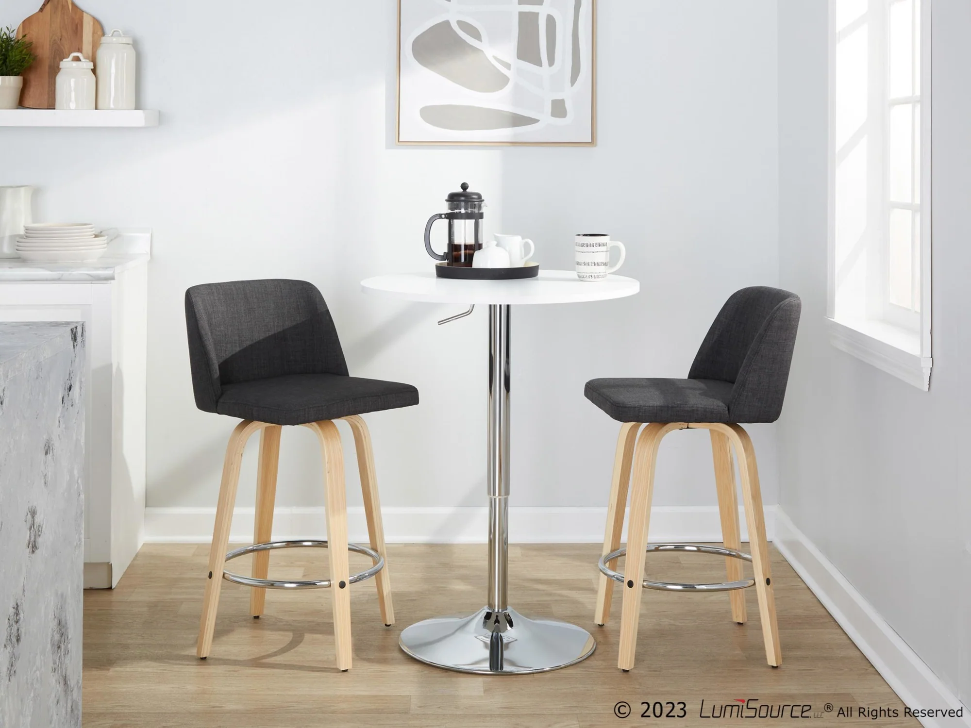 Toriano 26" Fixed-Height Counter Stool - Set of 2 By LumiSource - B26-TRNOFB-GRTZR2 NABU2 - Image 14