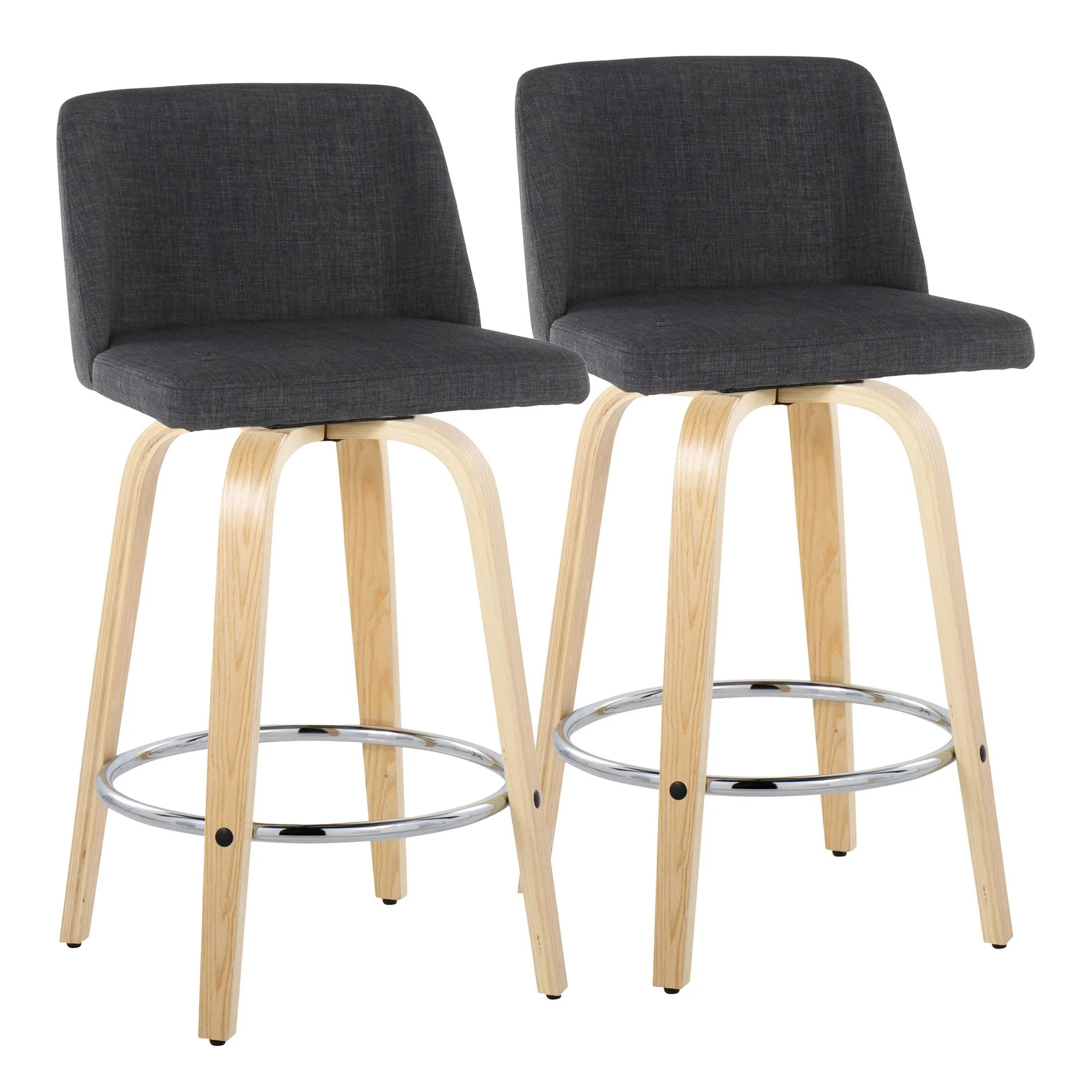 Toriano 26" Fixed-Height Counter Stool - Set of 2 By LumiSource - B26-TRNOFB-GRTZR2 NABU2 - Image 15