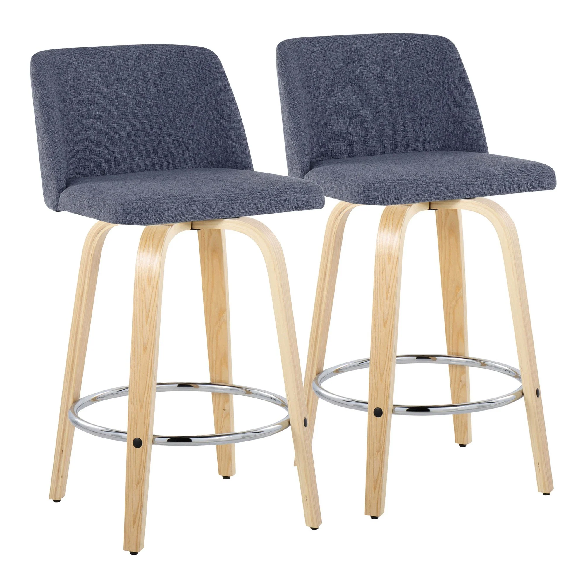 Toriano 26" Fixed-Height Counter Stool - Set of 2 By LumiSource - B26-TRNOFB-GRTZR2 NABU2 - Image 5