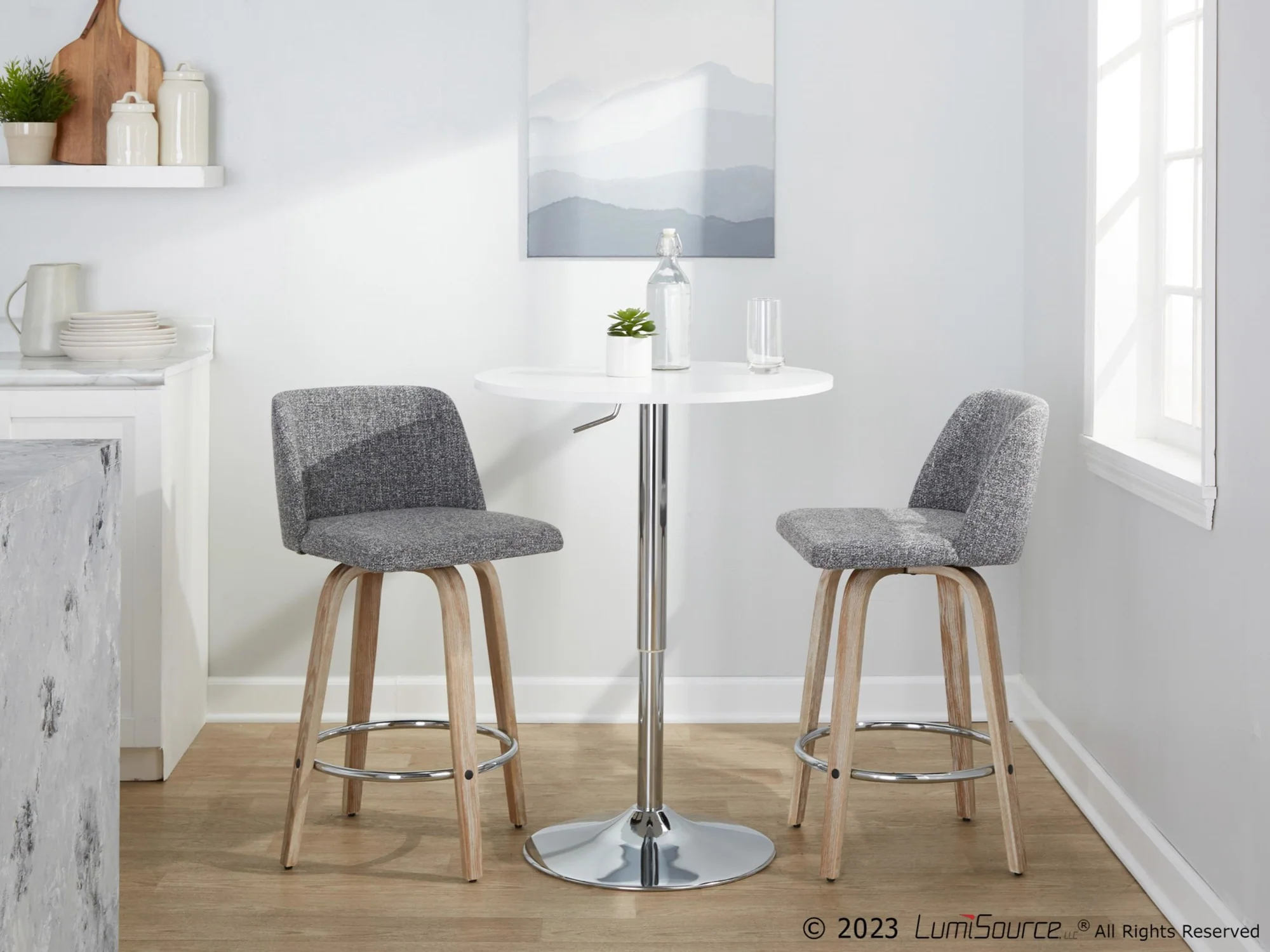 Toriano 26" Fixed-Height Counter Stool - Set of 2 By LumiSource - B26-TRNOFB-GRTZR2 WWNCR2 - Image 13