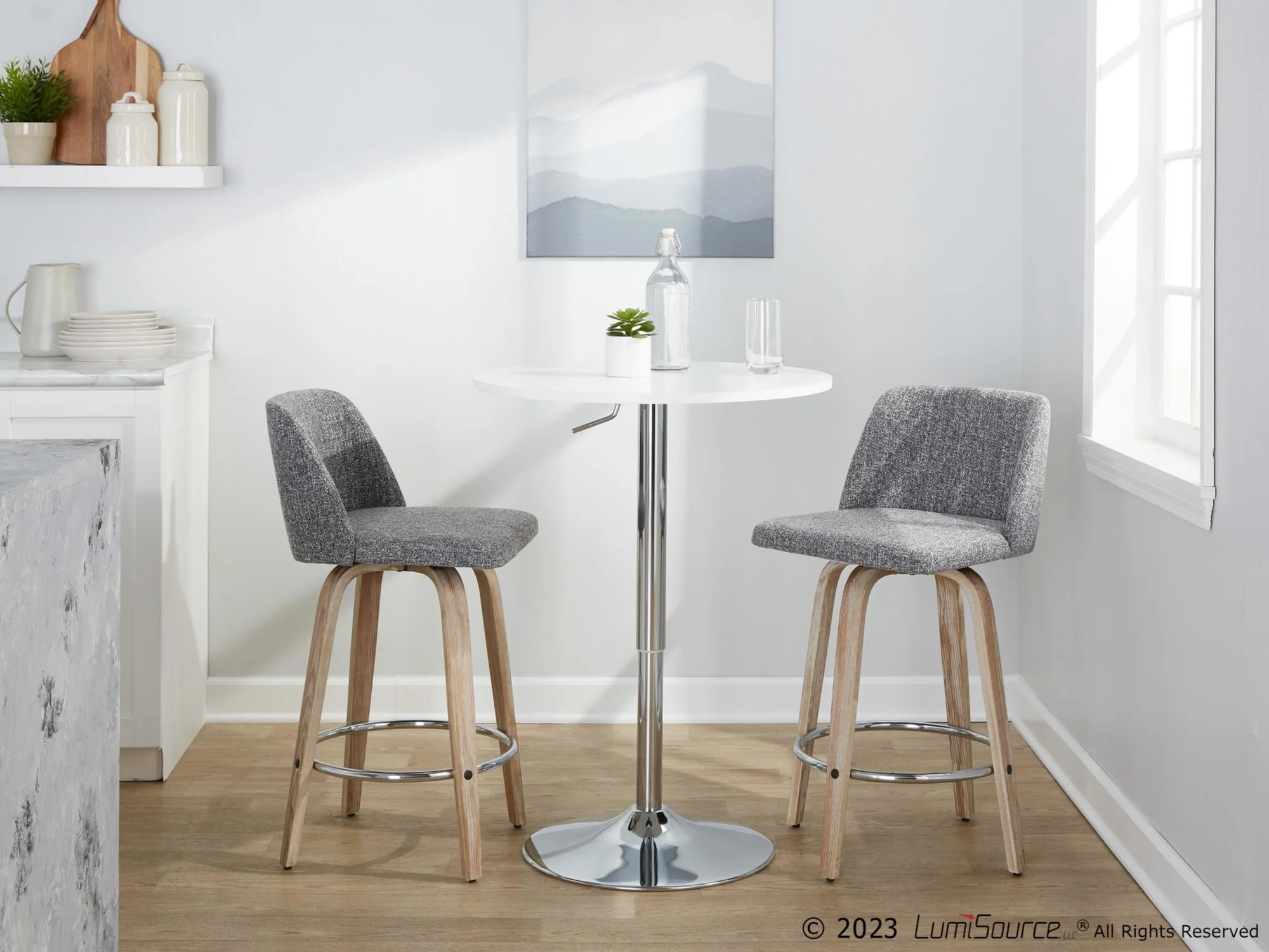 Toriano 26" Fixed-Height Counter Stool - Set of 2 By LumiSource - B26-TRNOFB-GRTZR2 WWNCR2 - Image 14