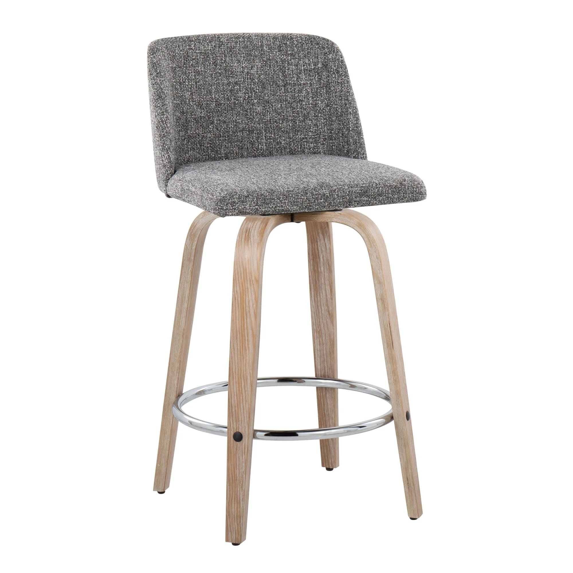 Toriano 26" Fixed-Height Counter Stool - Set of 2 By LumiSource - B26-TRNOFB-GRTZR2 WWNCR2 - Image 16