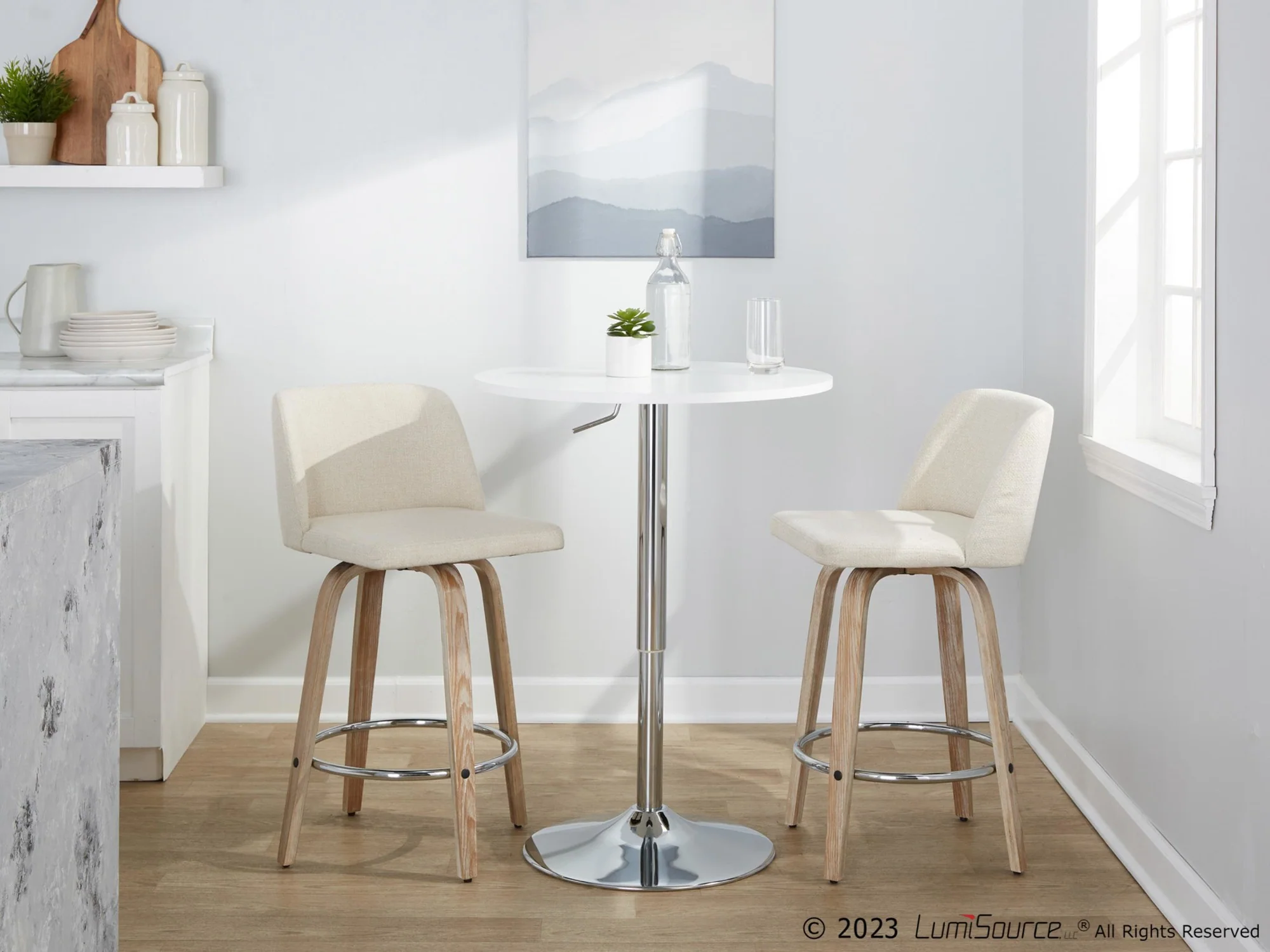 Toriano 26" Fixed-Height Counter Stool - Set of 2 By LumiSource - B26-TRNOFB-GRTZR2 WWNCR2 - Image 3