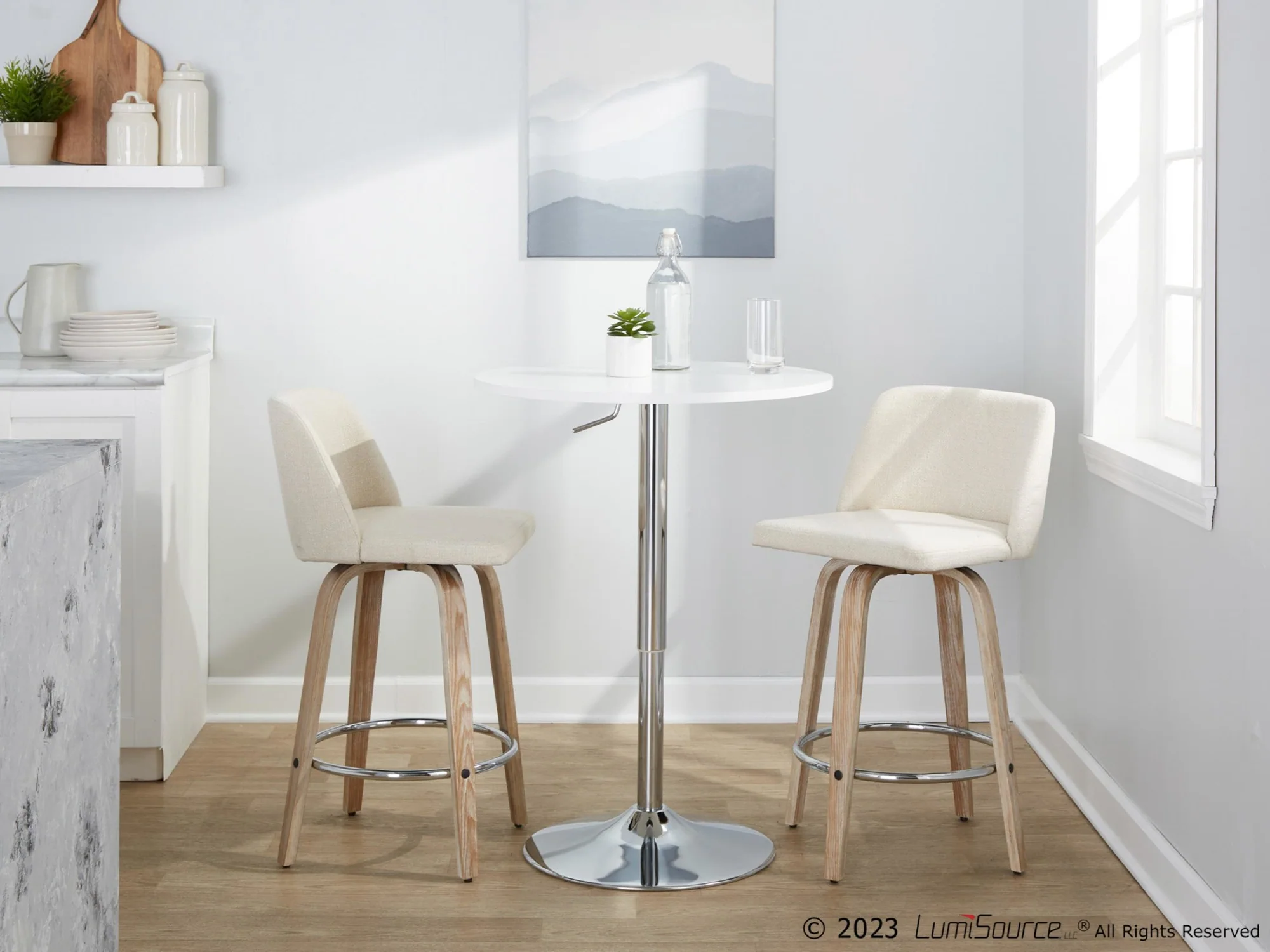 Toriano 26" Fixed-Height Counter Stool - Set of 2 By LumiSource - B26-TRNOFB-GRTZR2 WWNCR2 - Image 4