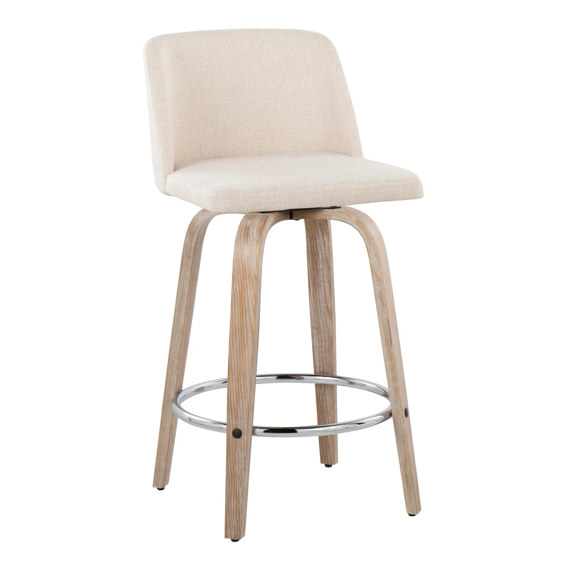 Toriano 26" Fixed-Height Counter Stool - Set of 2 By LumiSource - B26-TRNOFB-GRTZR2 WWNCR2 - Image 6