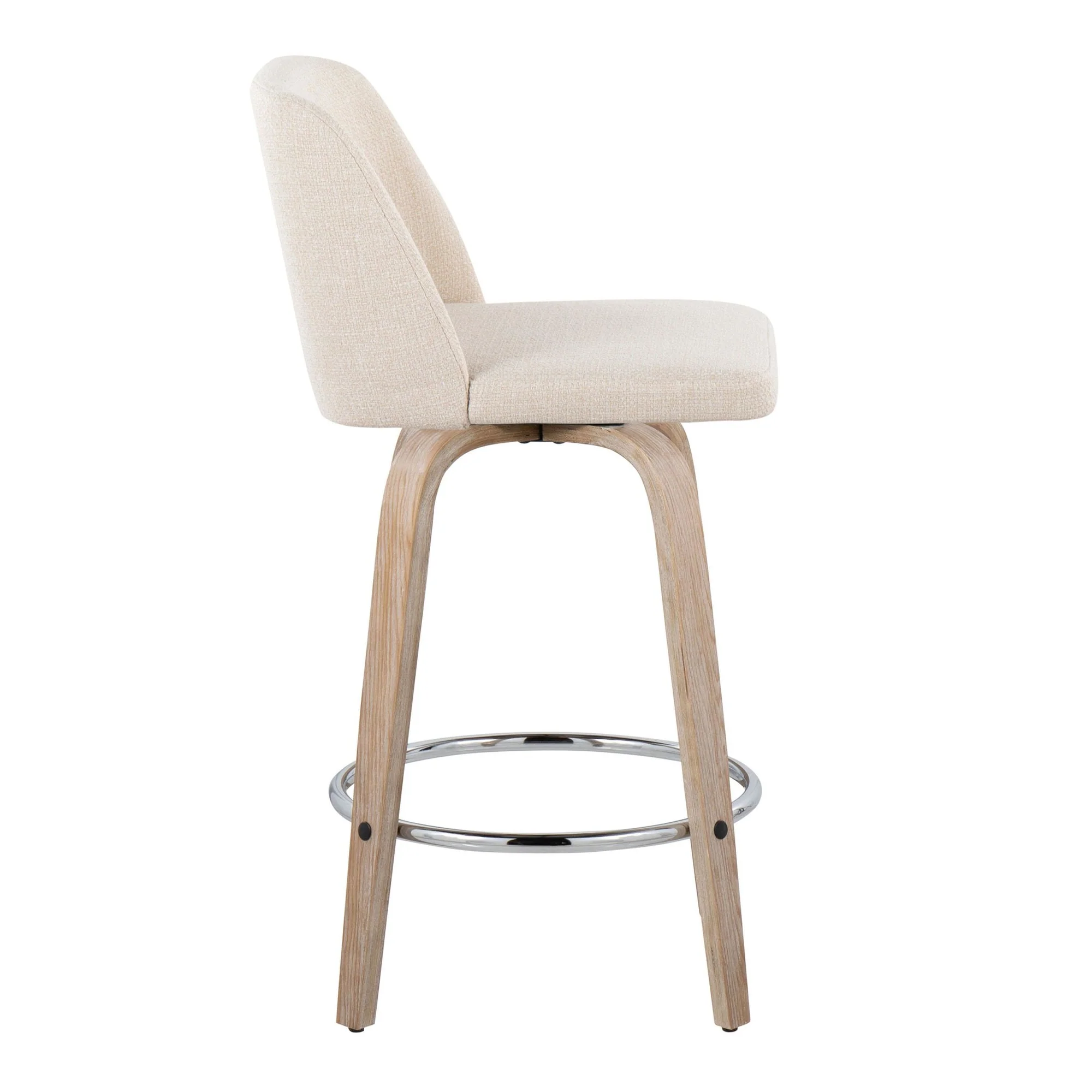 Toriano 26" Fixed-Height Counter Stool - Set of 2 By LumiSource - B26-TRNOFB-GRTZR2 WWNCR2 - Image 7