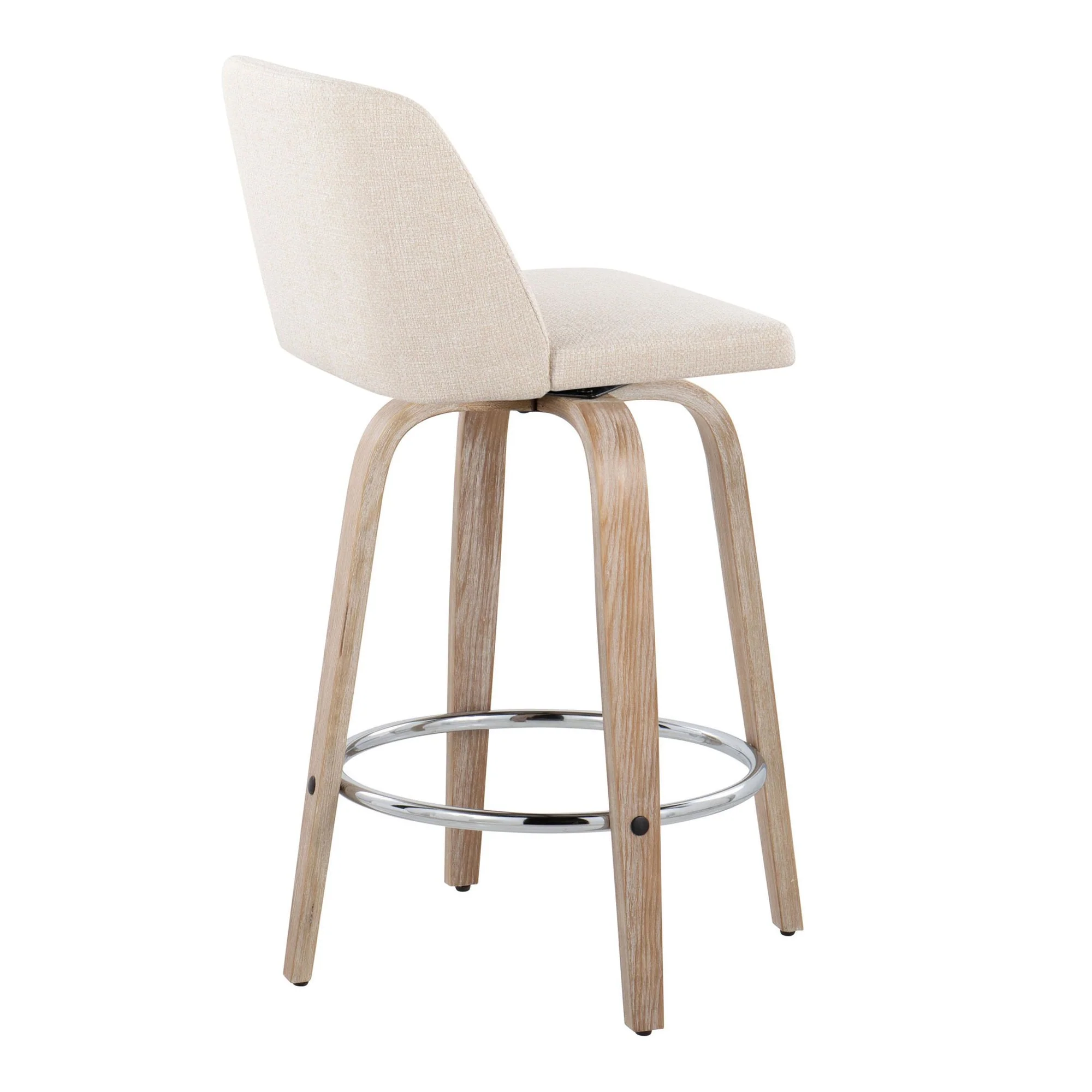 Toriano 26" Fixed-Height Counter Stool - Set of 2 By LumiSource - B26-TRNOFB-GRTZR2 WWNCR2 - Image 8