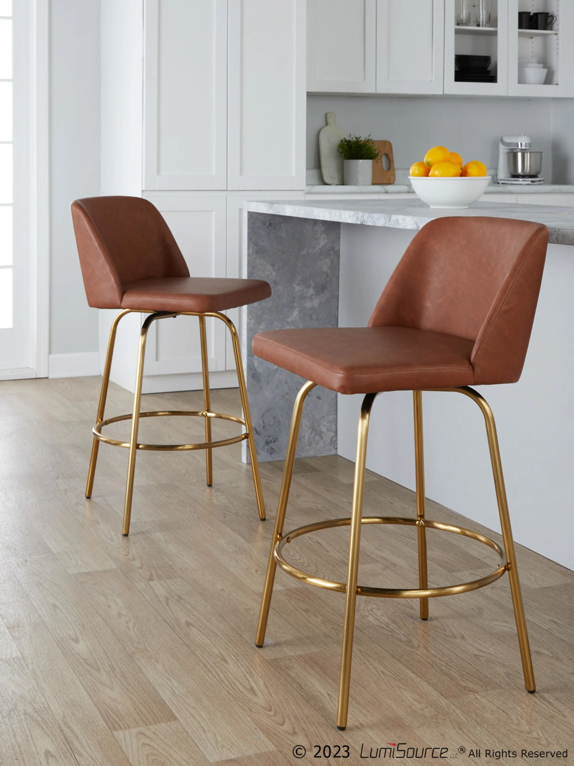 Toriano 26" Fixed-Height Counter Stool - Set of 2 By LumiSource - B26-TRNOPU-CLARZG2 AUBK2 - Image 12