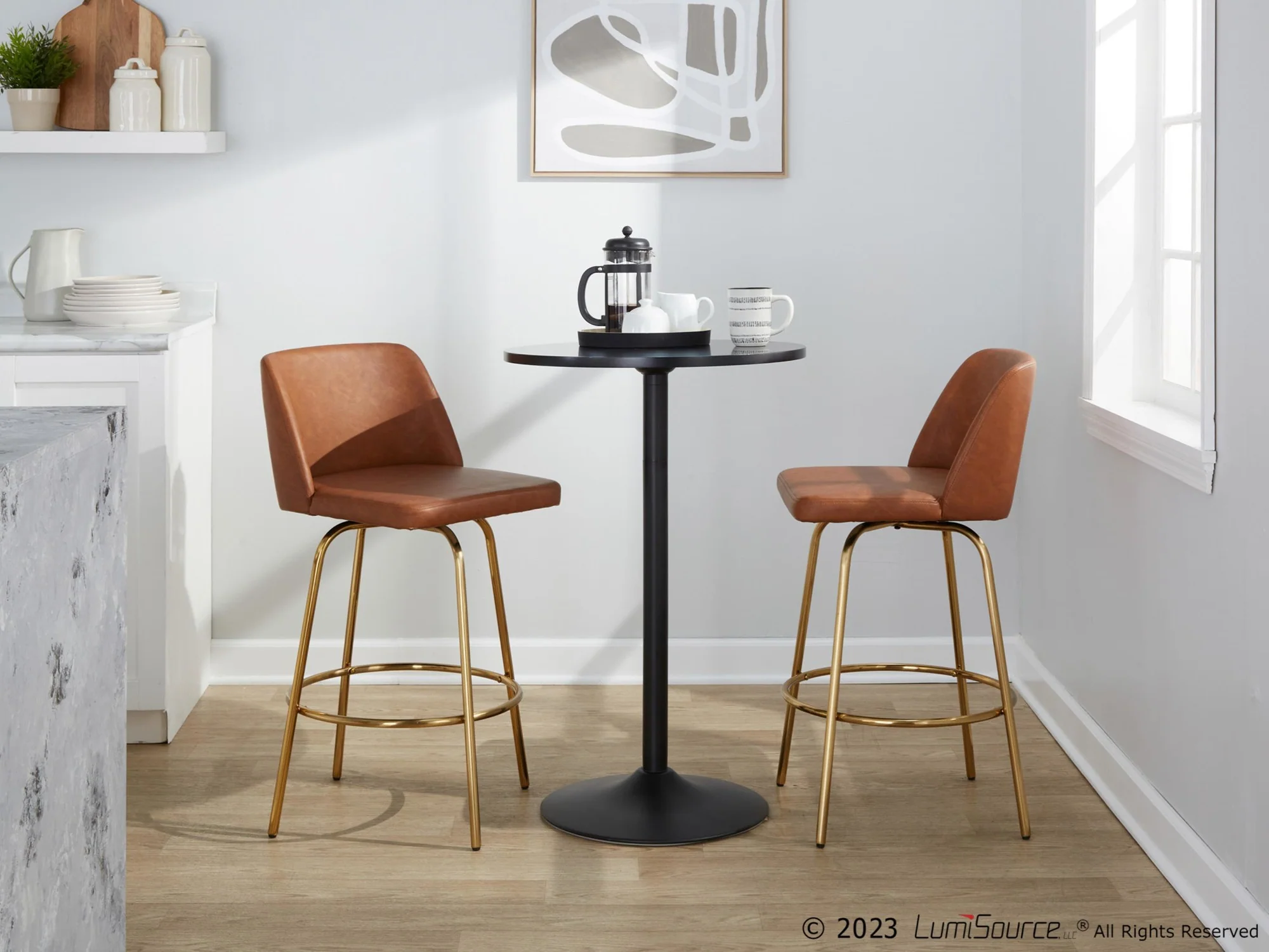 Toriano 26" Fixed-Height Counter Stool - Set of 2 By LumiSource - B26-TRNOPU-CLARZG2 AUBK2 - Image 13