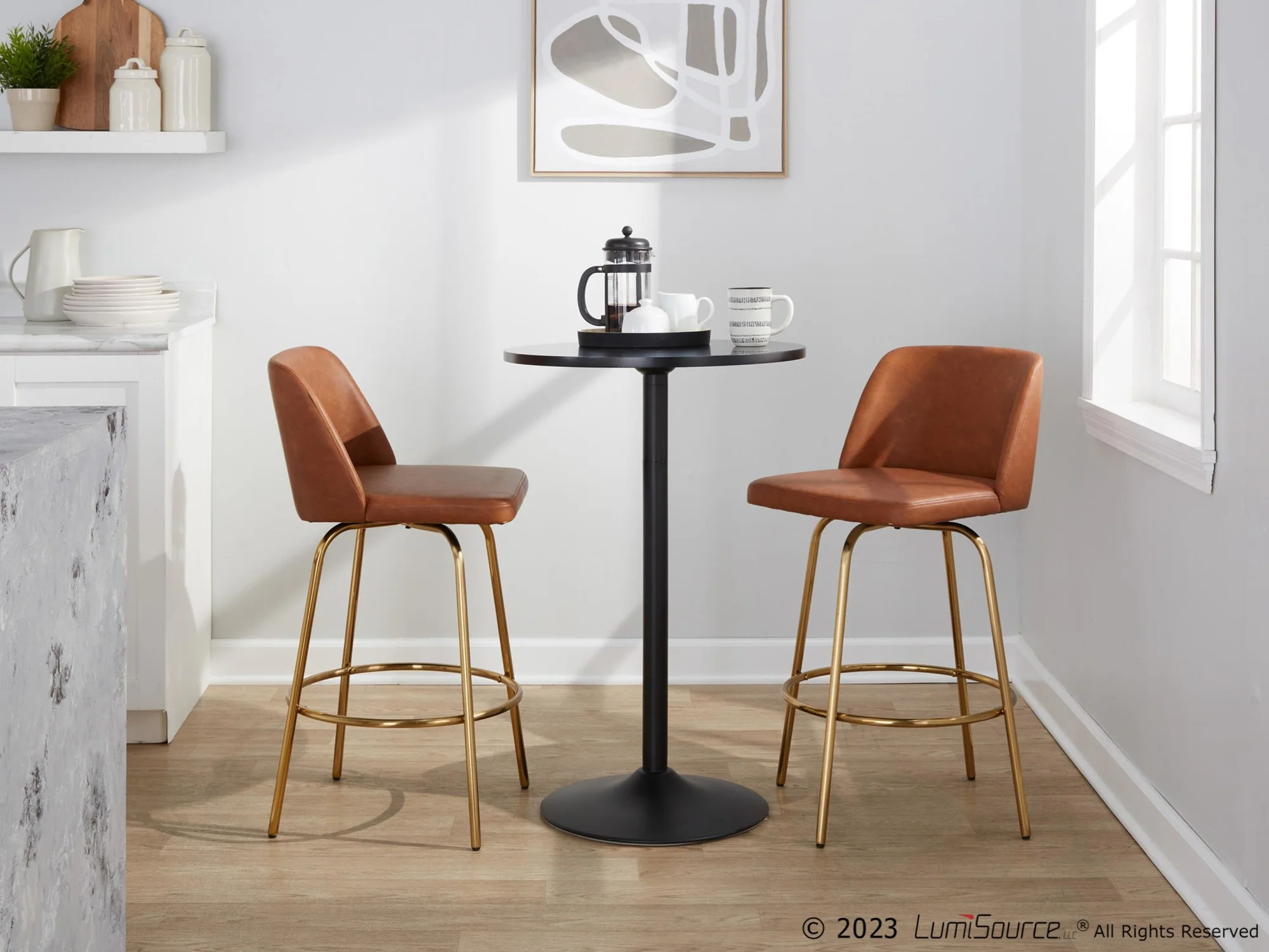 Toriano 26" Fixed-Height Counter Stool - Set of 2 By LumiSource - B26-TRNOPU-CLARZG2 AUBK2 - Image 14