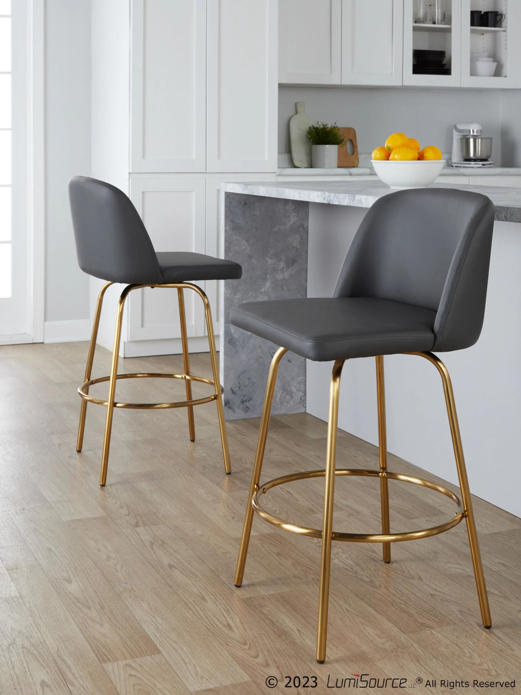 Toriano 26" Fixed-Height Counter Stool - Set of 2 By LumiSource - B26-TRNOPU-CLARZG2 AUBK2 - Image 21