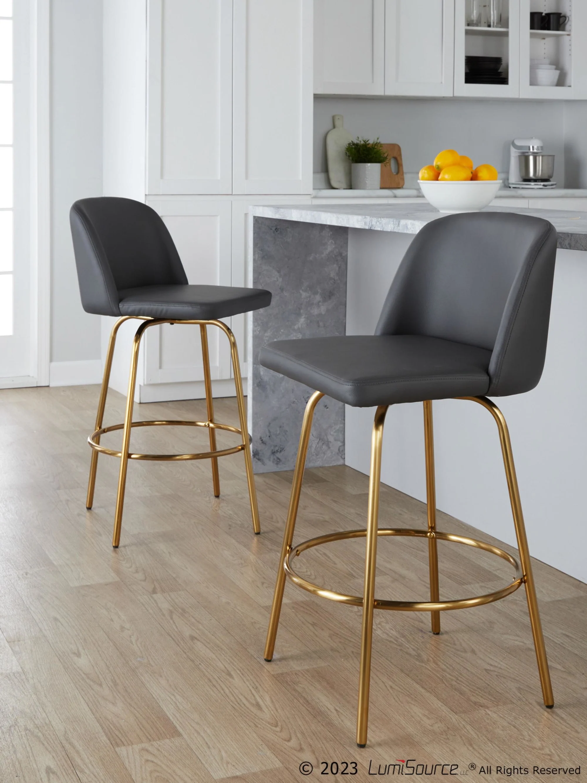 Toriano 26" Fixed-Height Counter Stool - Set of 2 By LumiSource - B26-TRNOPU-CLARZG2 AUBK2 - Image 22