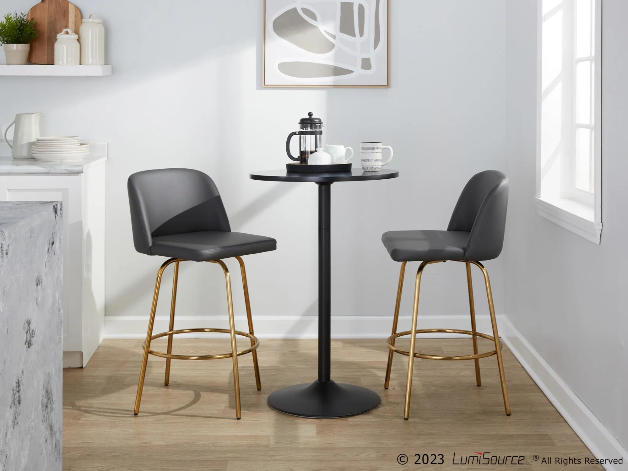 Toriano 26" Fixed-Height Counter Stool - Set of 2 By LumiSource - B26-TRNOPU-CLARZG2 AUBK2 - Image 23