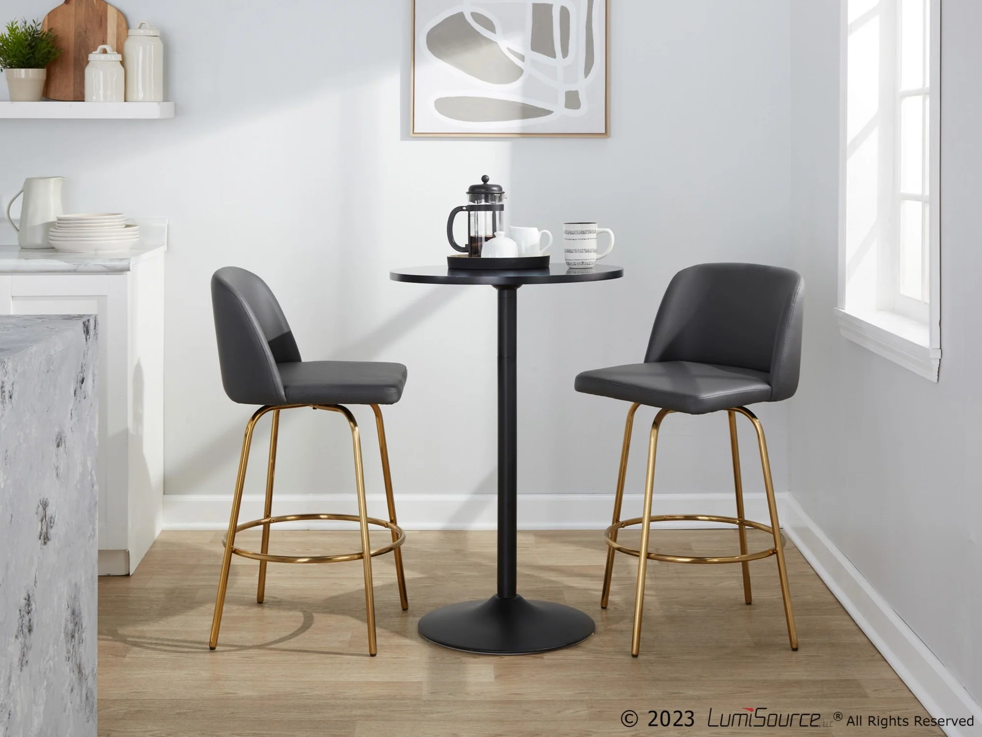 Toriano 26" Fixed-Height Counter Stool - Set of 2 By LumiSource - B26-TRNOPU-CLARZG2 AUBK2 - Image 24