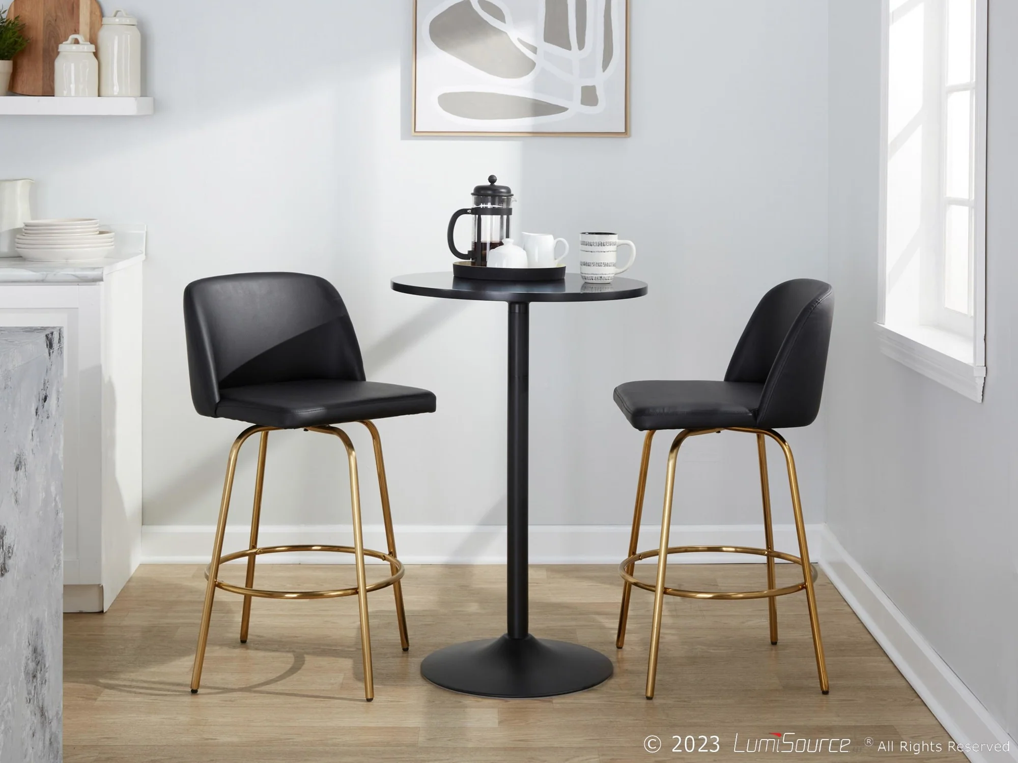 Toriano 26" Fixed-Height Counter Stool - Set of 2 By LumiSource - B26-TRNOPU-CLARZG2 AUBK2 - Image 3