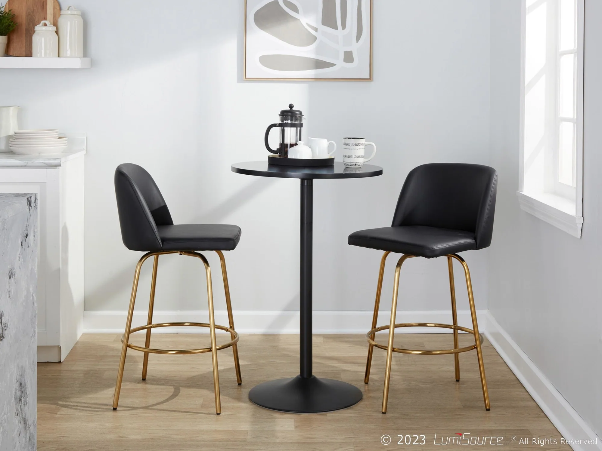 Toriano 26" Fixed-Height Counter Stool - Set of 2 By LumiSource - B26-TRNOPU-CLARZG2 AUBK2 - Image 4