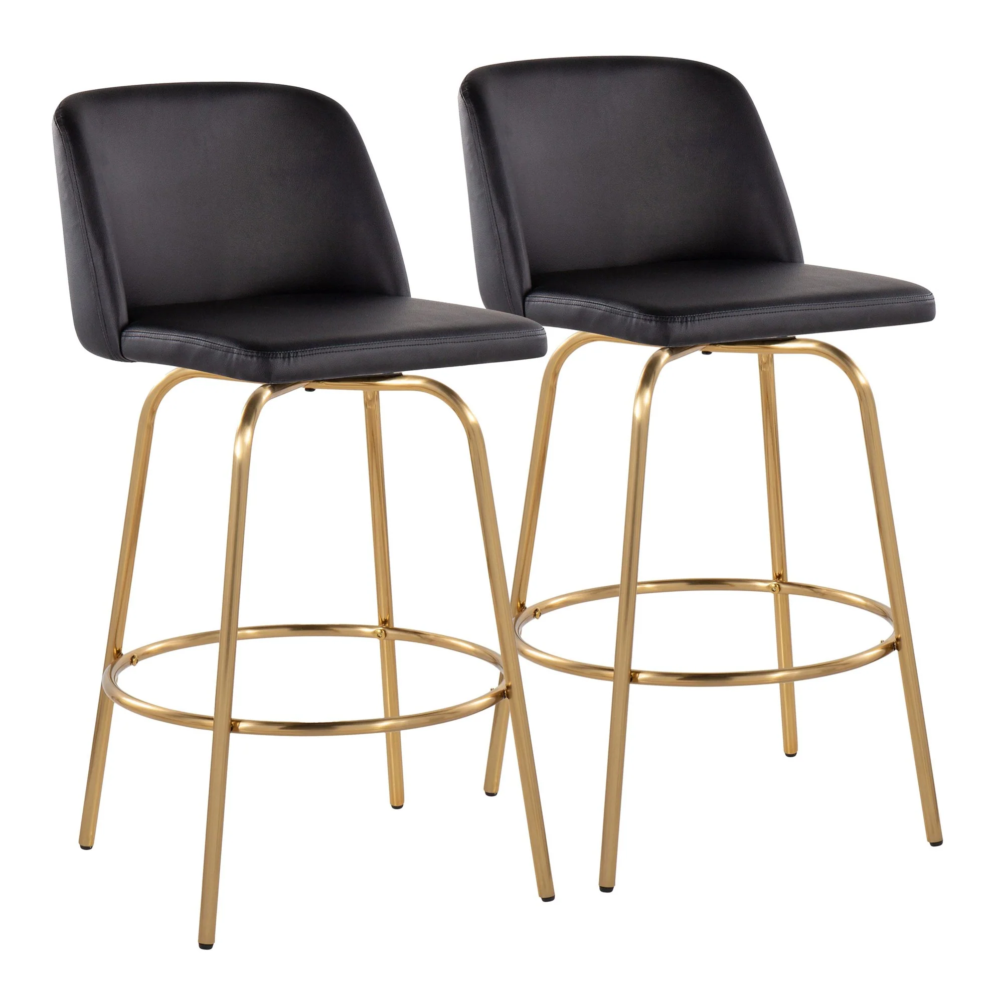 Toriano 26" Fixed-Height Counter Stool - Set of 2 By LumiSource - B26-TRNOPU-CLARZG2 AUBK2 - Image 5