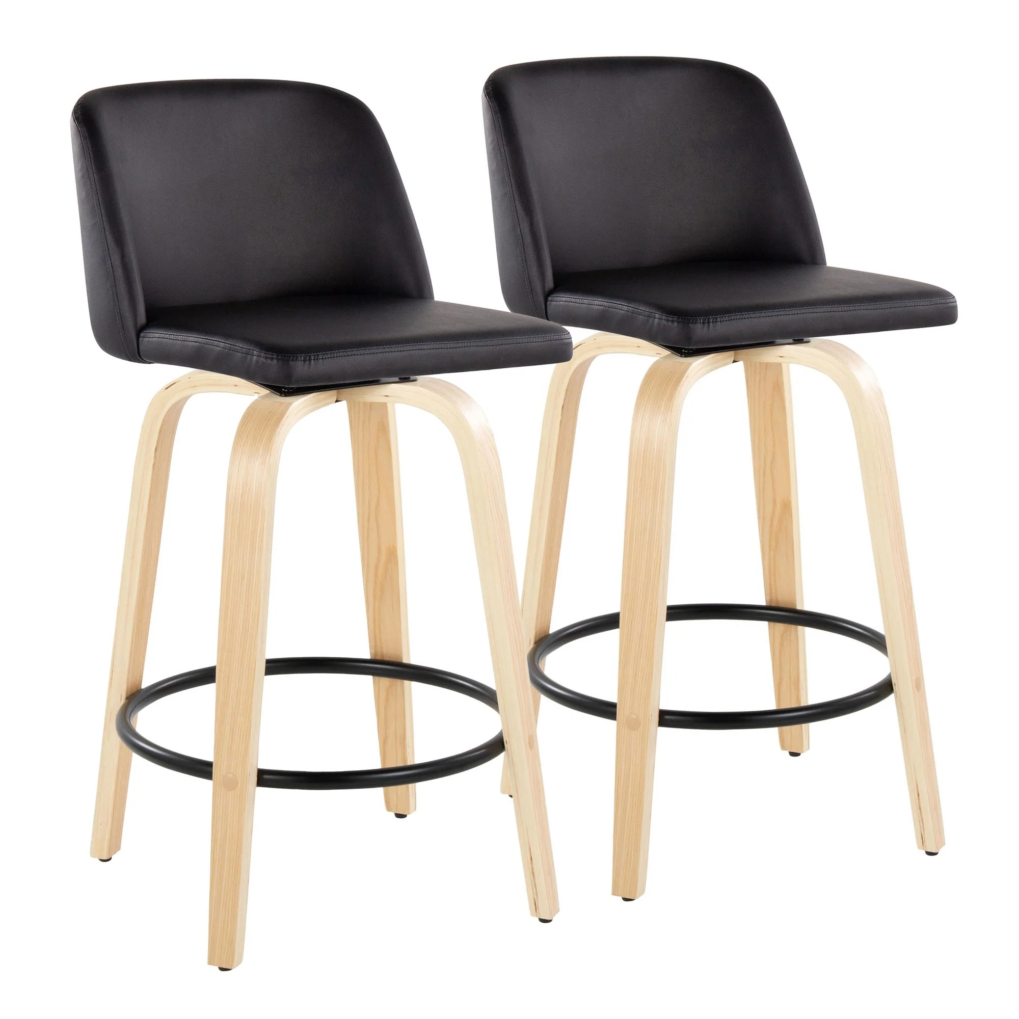 Toriano 26" Fixed-Height Counter Stool - Set of 2 By LumiSource - B26-TRNOPU-GRTZQ2 NABK2 - Image 5