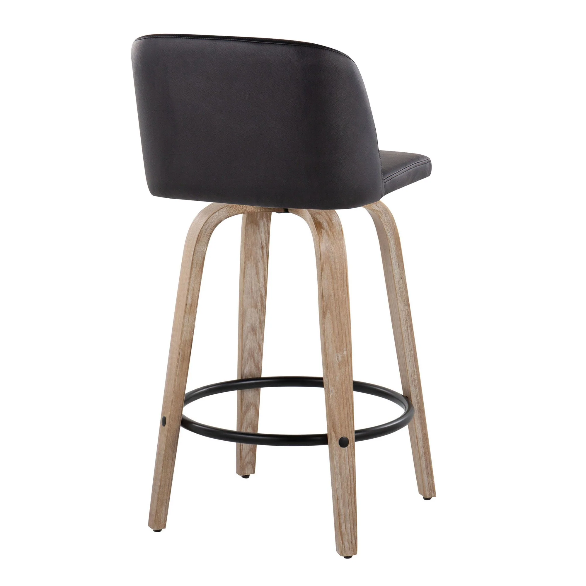Toriano 26" Fixed-Height Counter Stool - Set of 2 By LumiSource - B26-TRNOPU-GRTZQ2 WWBK2 - Image 8