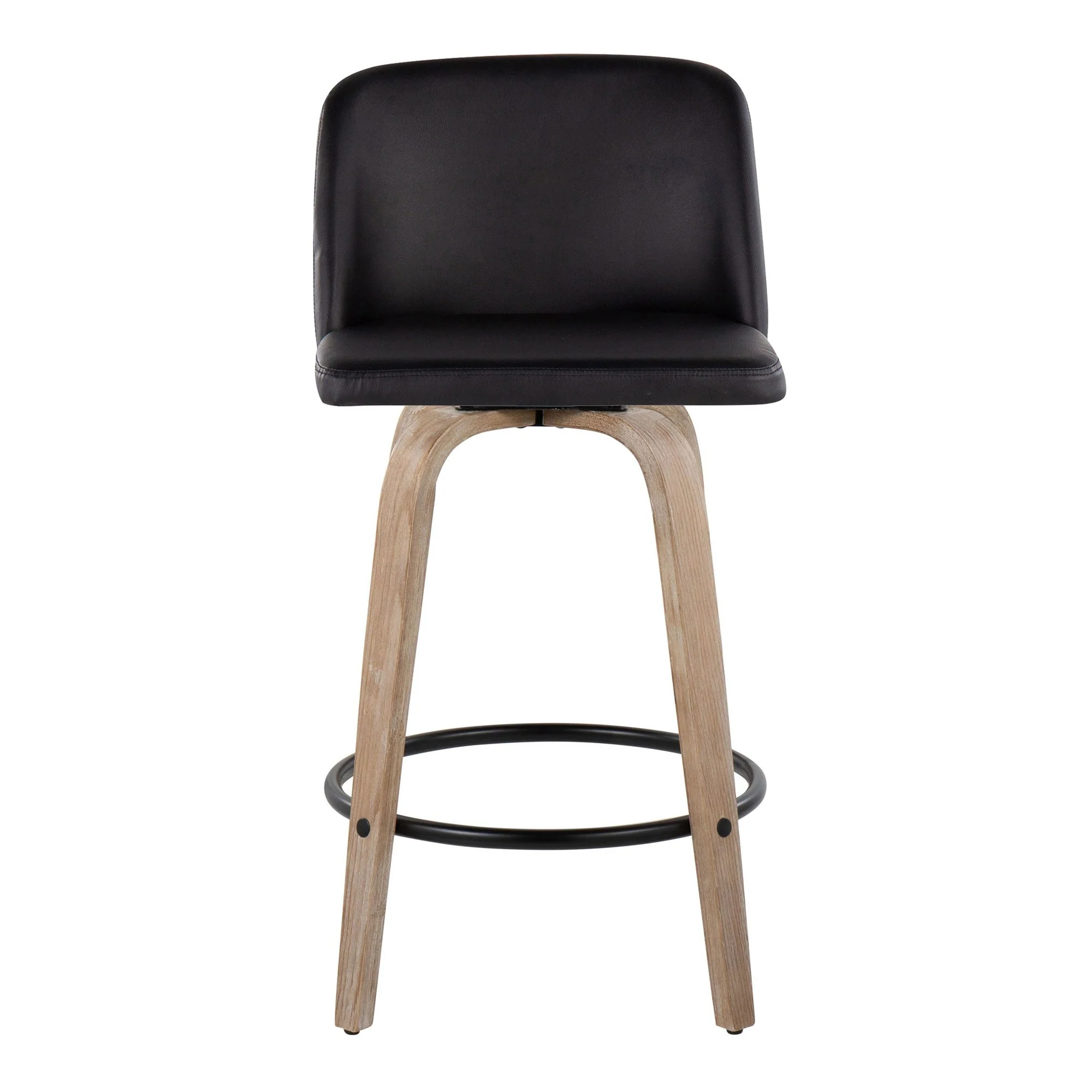 Toriano 26" Fixed-Height Counter Stool - Set of 2 By LumiSource - B26-TRNOPU-GRTZQ2 WWBK2 - Image 9