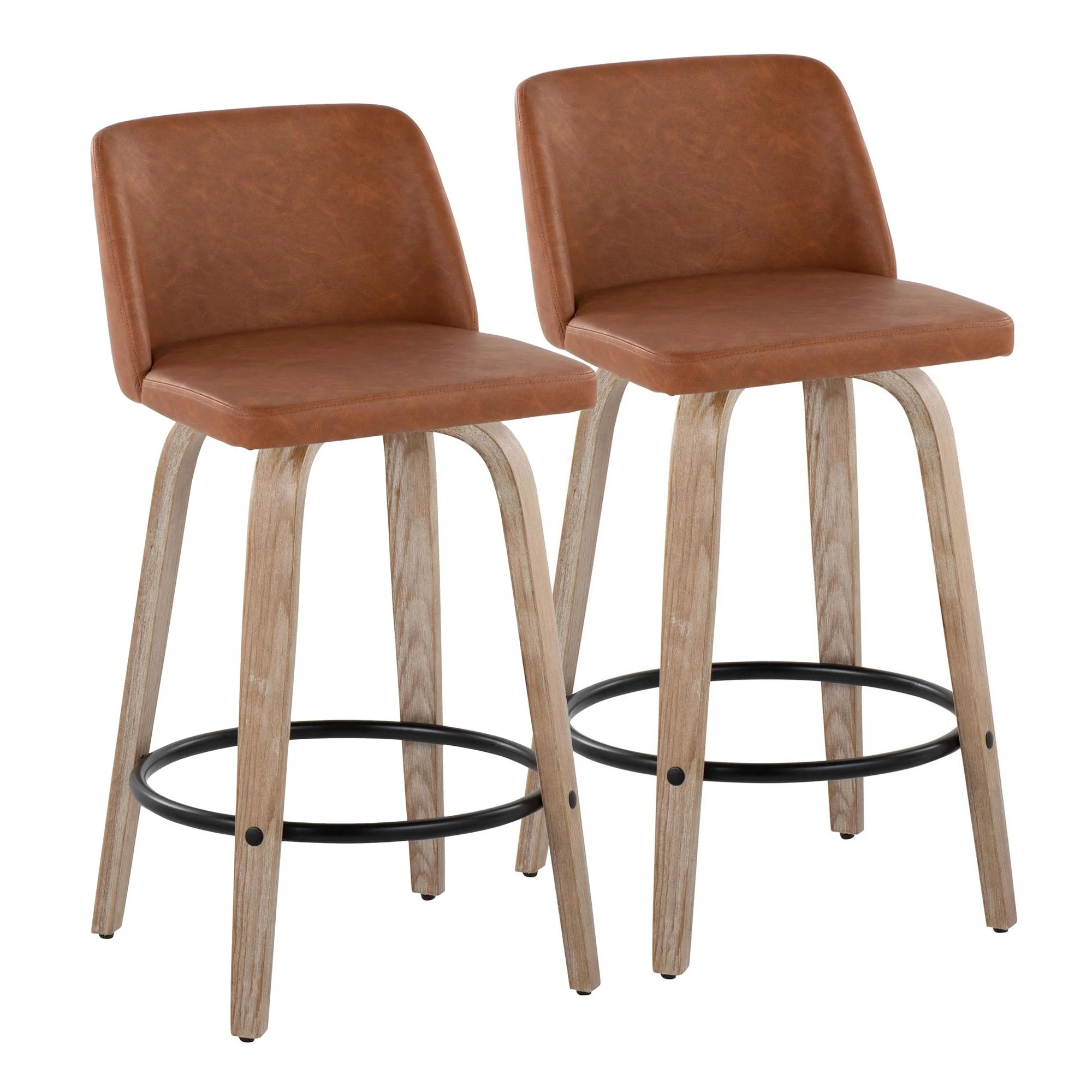 Toriano 26" Fixed-Height Counter Stool - Set of 2 By LumiSource - B26-TRNOPU-GRTZQ2 WWCAM2 - Image 5