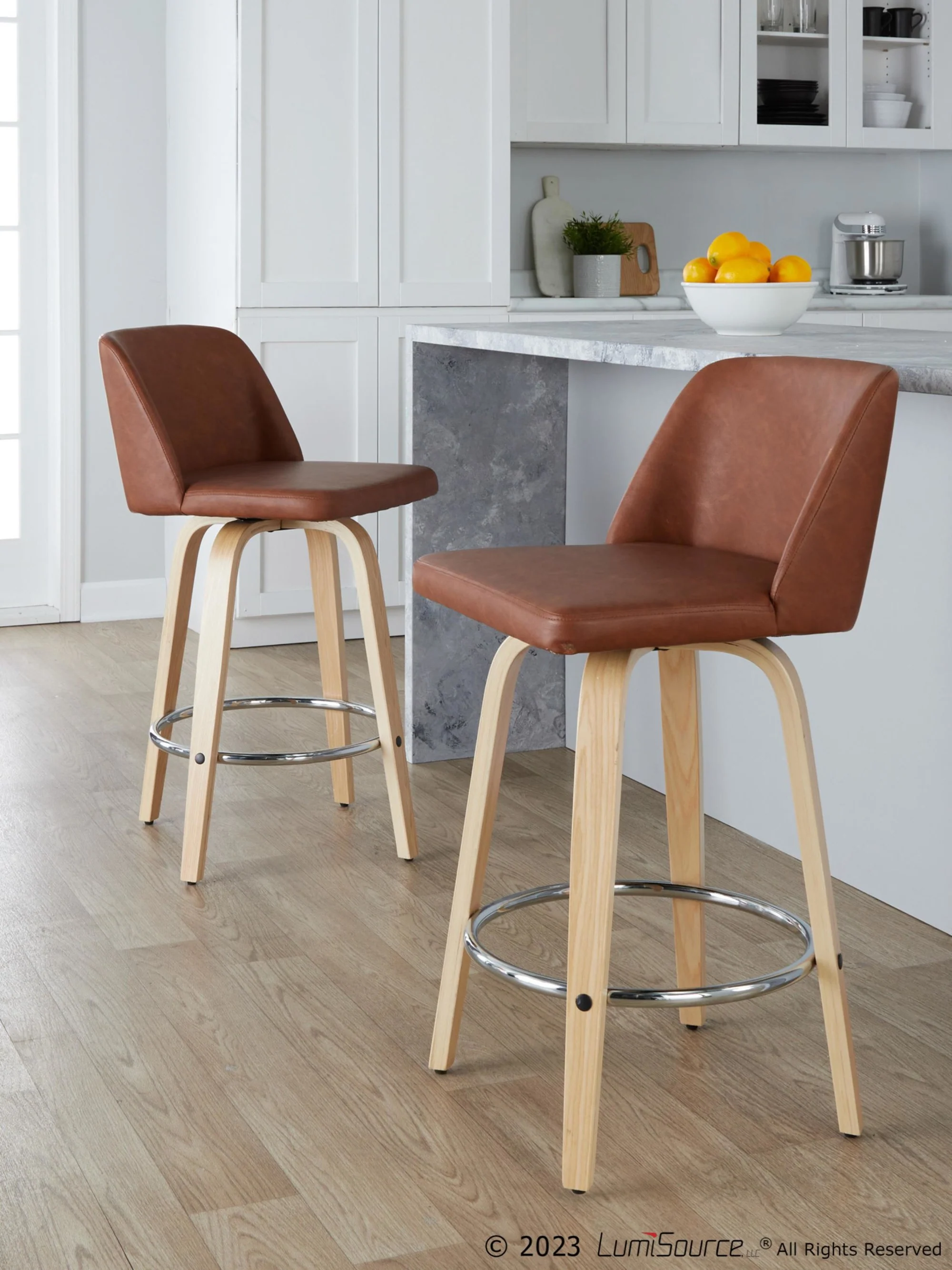 Toriano 26" Fixed-Height Counter Stool - Set of 2 By LumiSource - B26-TRNOPU-GRTZR2 NABK2 - Image 11