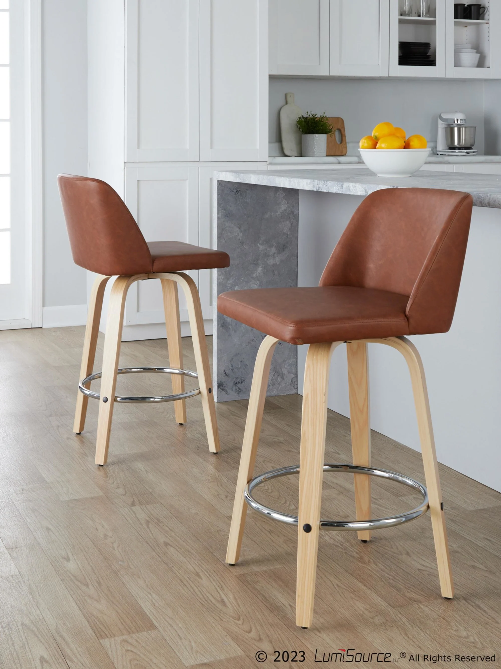 Toriano 26" Fixed-Height Counter Stool - Set of 2 By LumiSource - B26-TRNOPU-GRTZR2 NABK2 - Image 12