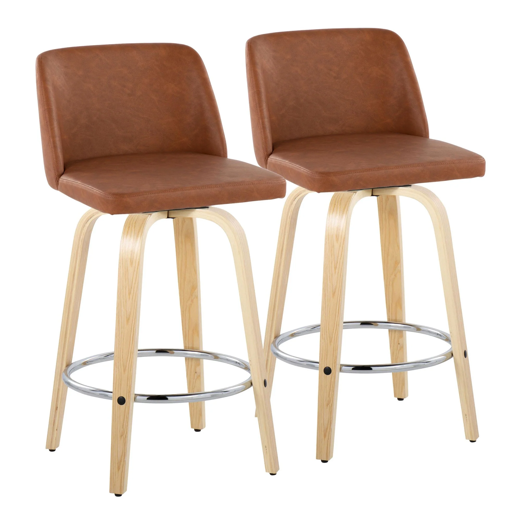 Toriano 26" Fixed-Height Counter Stool - Set of 2 By LumiSource - B26-TRNOPU-GRTZR2 NABK2 - Image 15