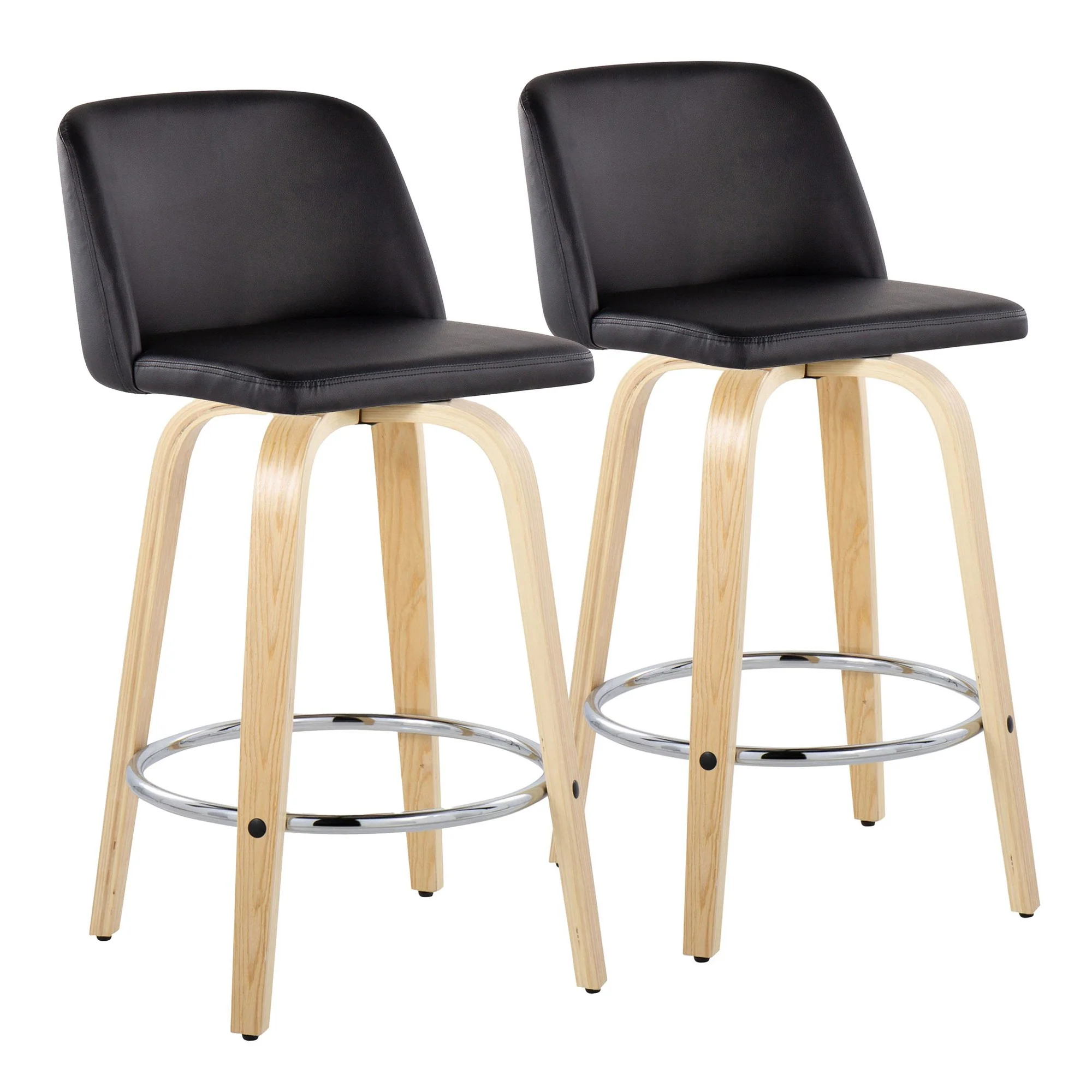 Toriano 26" Fixed-Height Counter Stool - Set of 2 By LumiSource - B26-TRNOPU-GRTZR2 NABK2 - Image 5
