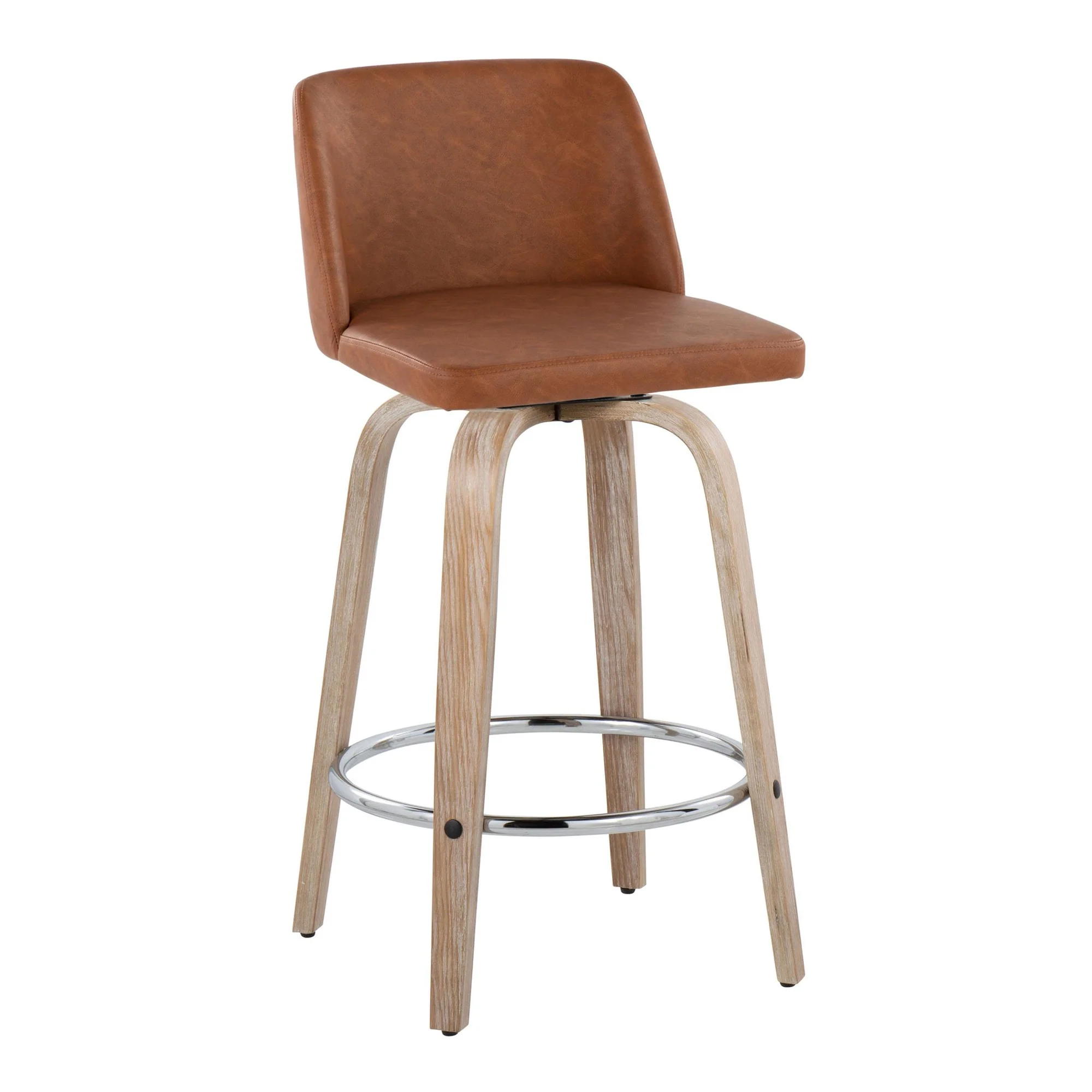 Toriano 26" Fixed-Height Counter Stool - Set of 2 By LumiSource - B26-TRNOPU-GRTZR2 WWBK2 - Image 16