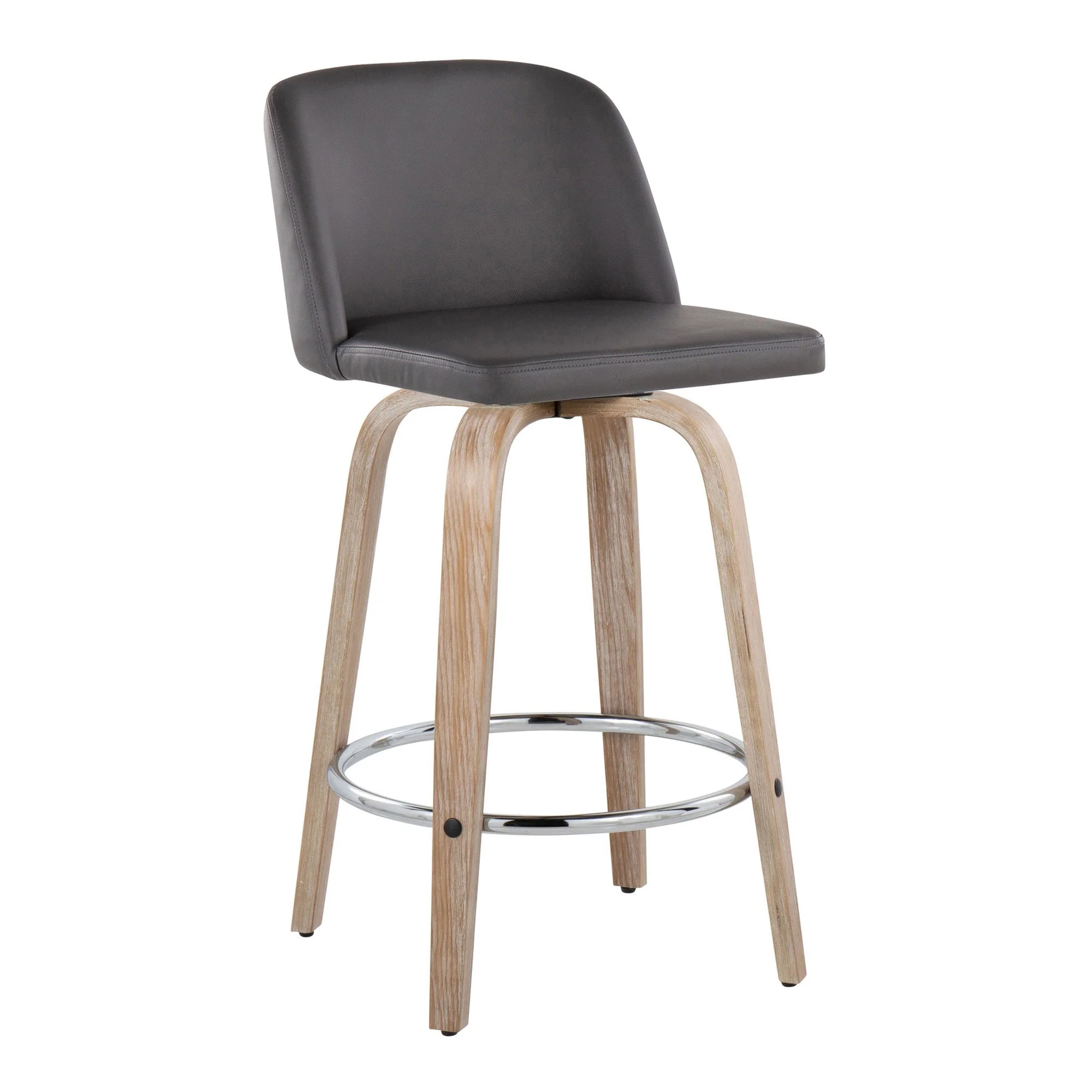 Toriano 26" Fixed-Height Counter Stool - Set of 2 By LumiSource - B26-TRNOPU-GRTZR2 WWBK2 - Image 26