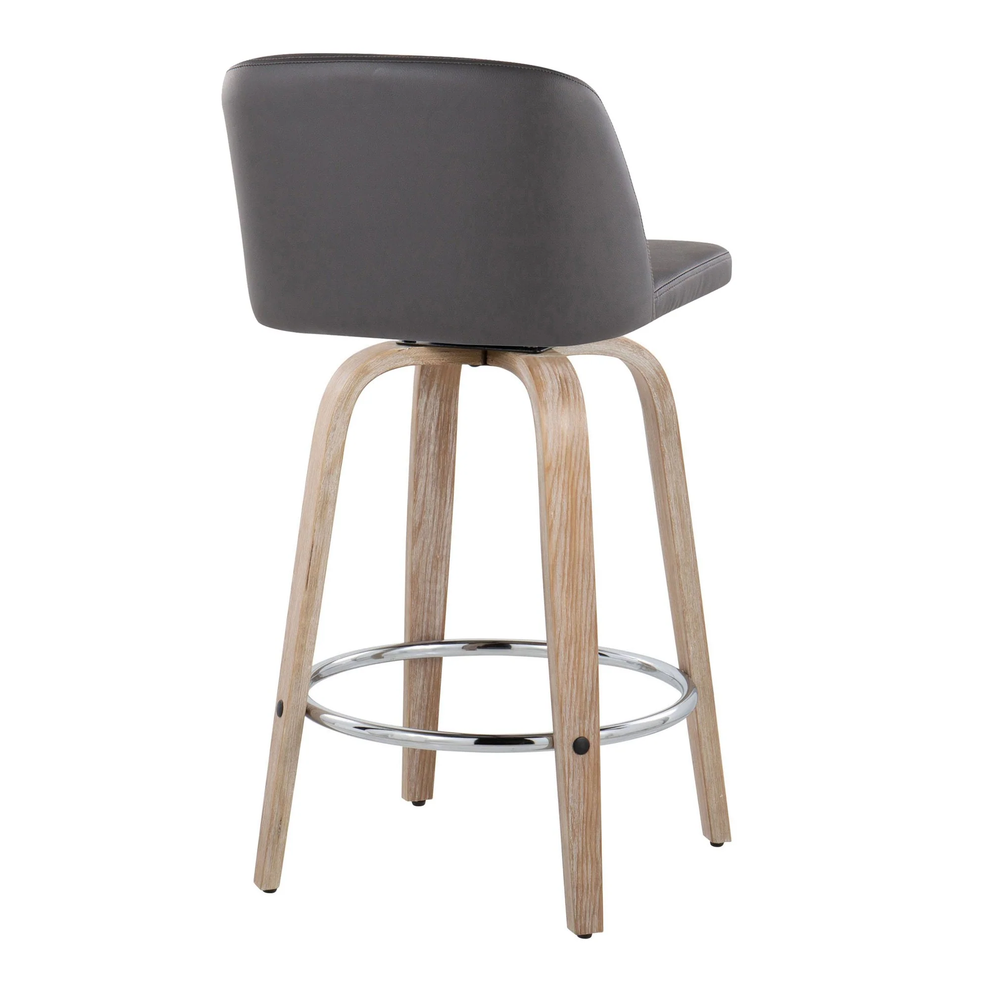 Toriano 26" Fixed-Height Counter Stool - Set of 2 By LumiSource - B26-TRNOPU-GRTZR2 WWBK2 - Image 28