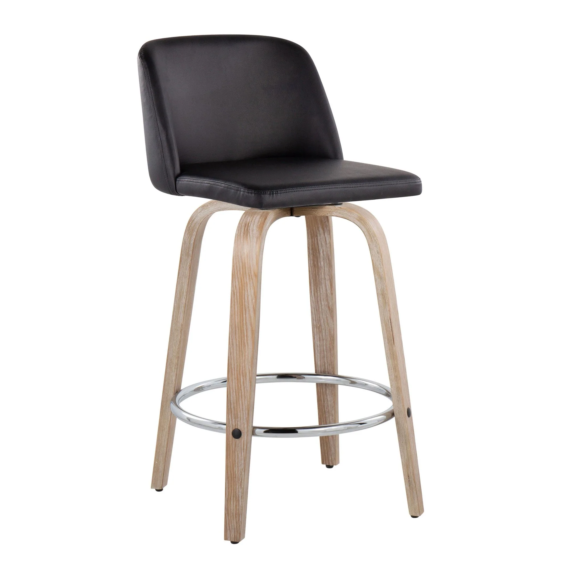 Toriano 26" Fixed-Height Counter Stool - Set of 2 By LumiSource - B26-TRNOPU-GRTZR2 WWBK2 - Image 6