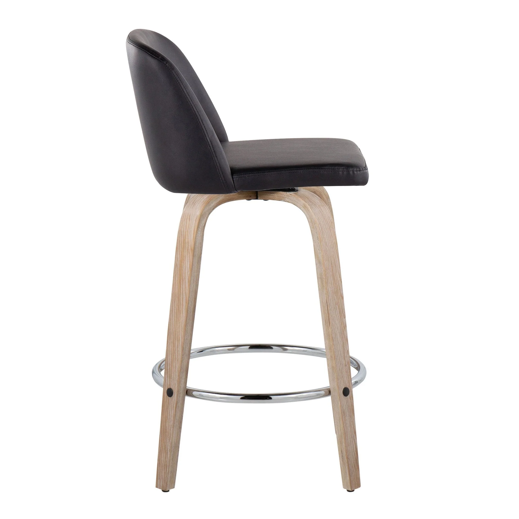 Toriano 26" Fixed-Height Counter Stool - Set of 2 By LumiSource - B26-TRNOPU-GRTZR2 WWBK2 - Image 7