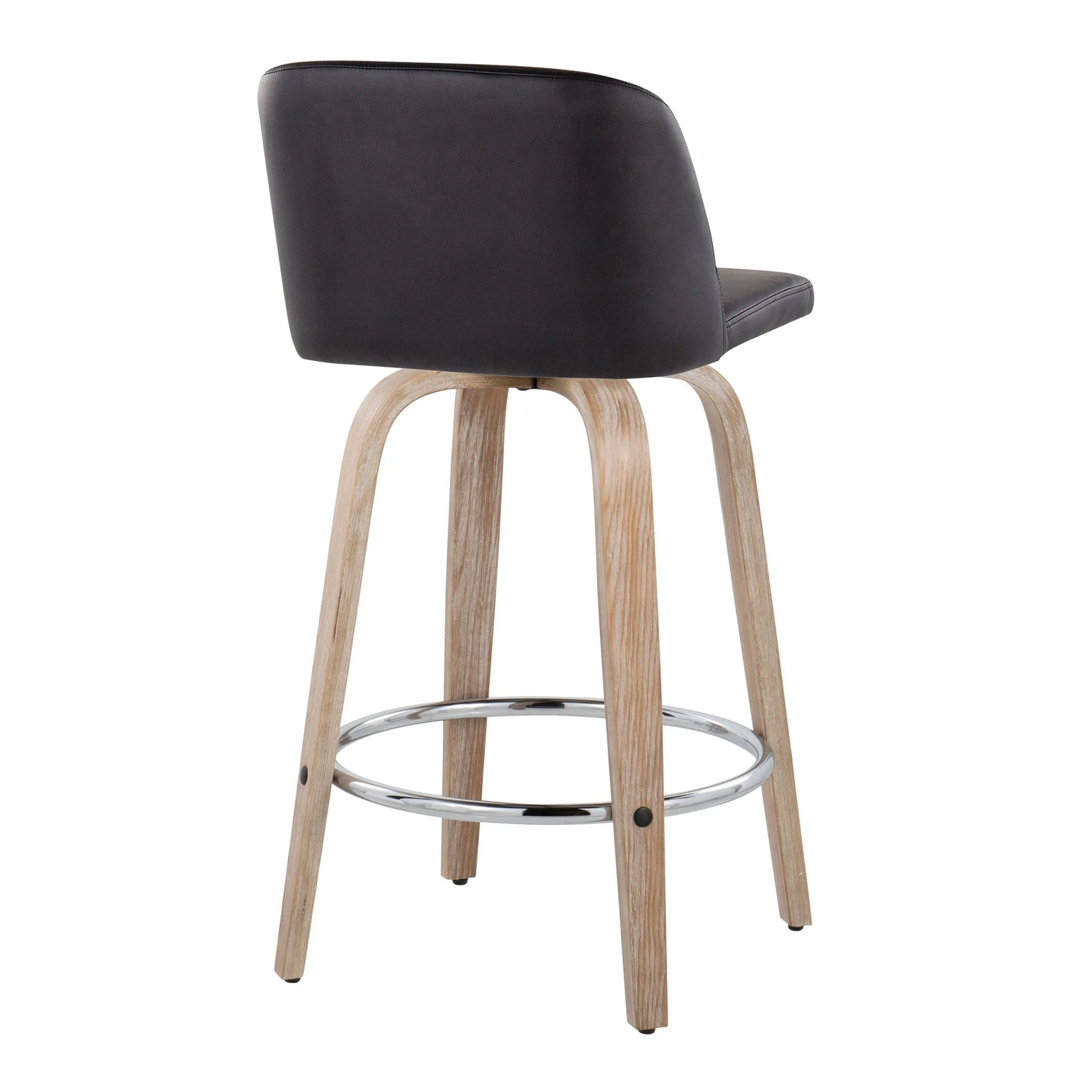Toriano 26" Fixed-Height Counter Stool - Set of 2 By LumiSource - B26-TRNOPU-GRTZR2 WWBK2 - Image 8