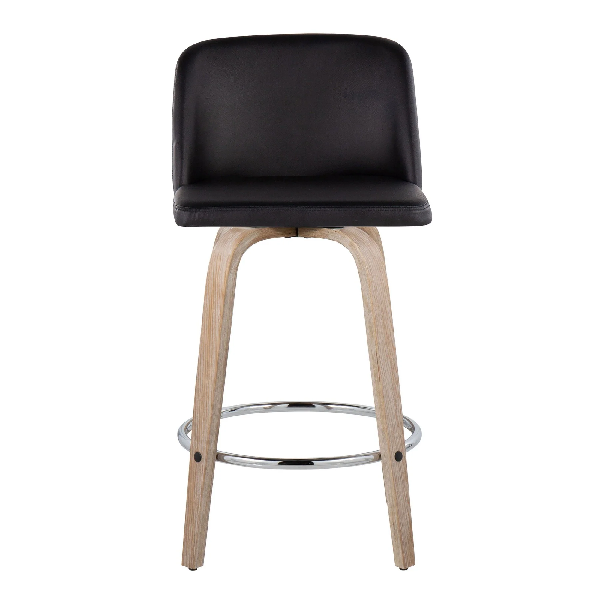 Toriano 26" Fixed-Height Counter Stool - Set of 2 By LumiSource - B26-TRNOPU-GRTZR2 WWBK2 - Image 9