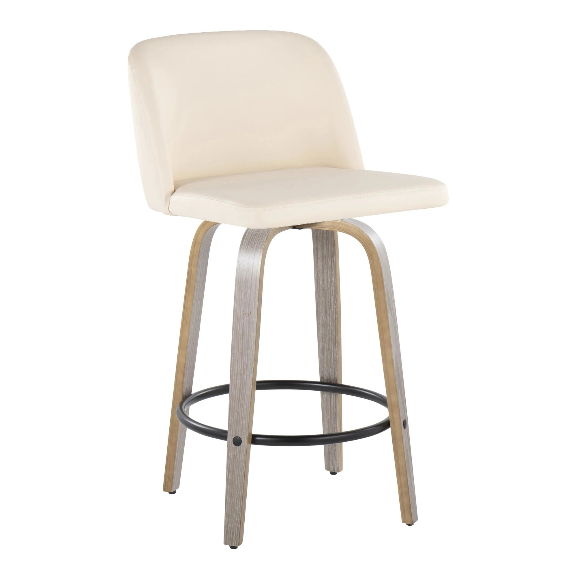 Toriano 26" Fixed Height Counter Stool - Set of 2 Cream By LumiSource - B26-TRNOPU-GRTZQ2 BNCR2 - Image 17