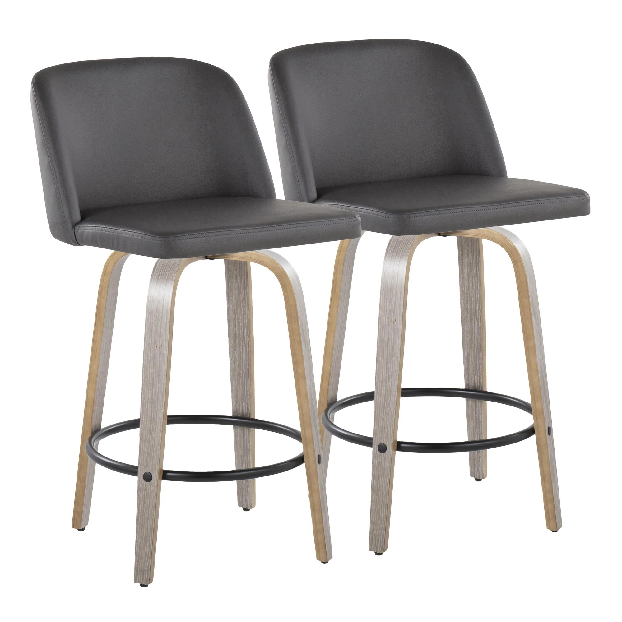 Toriano 26" Fixed Height Counter Stool - Set of 2 Cream By LumiSource - B26-TRNOPU-GRTZQ2 BNCR2 - Image 18