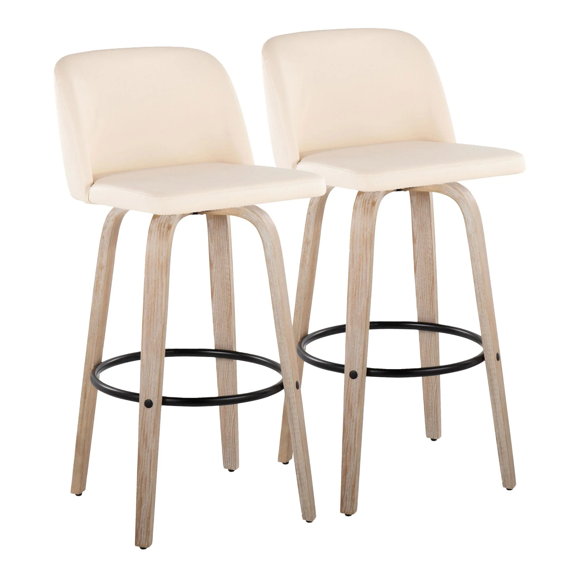 Toriano 26" Fixed Height Counter Stool - Set of 2 Cream By LumiSource - B26-TRNOPU-GRTZQ2 BNCR2 - Image 21