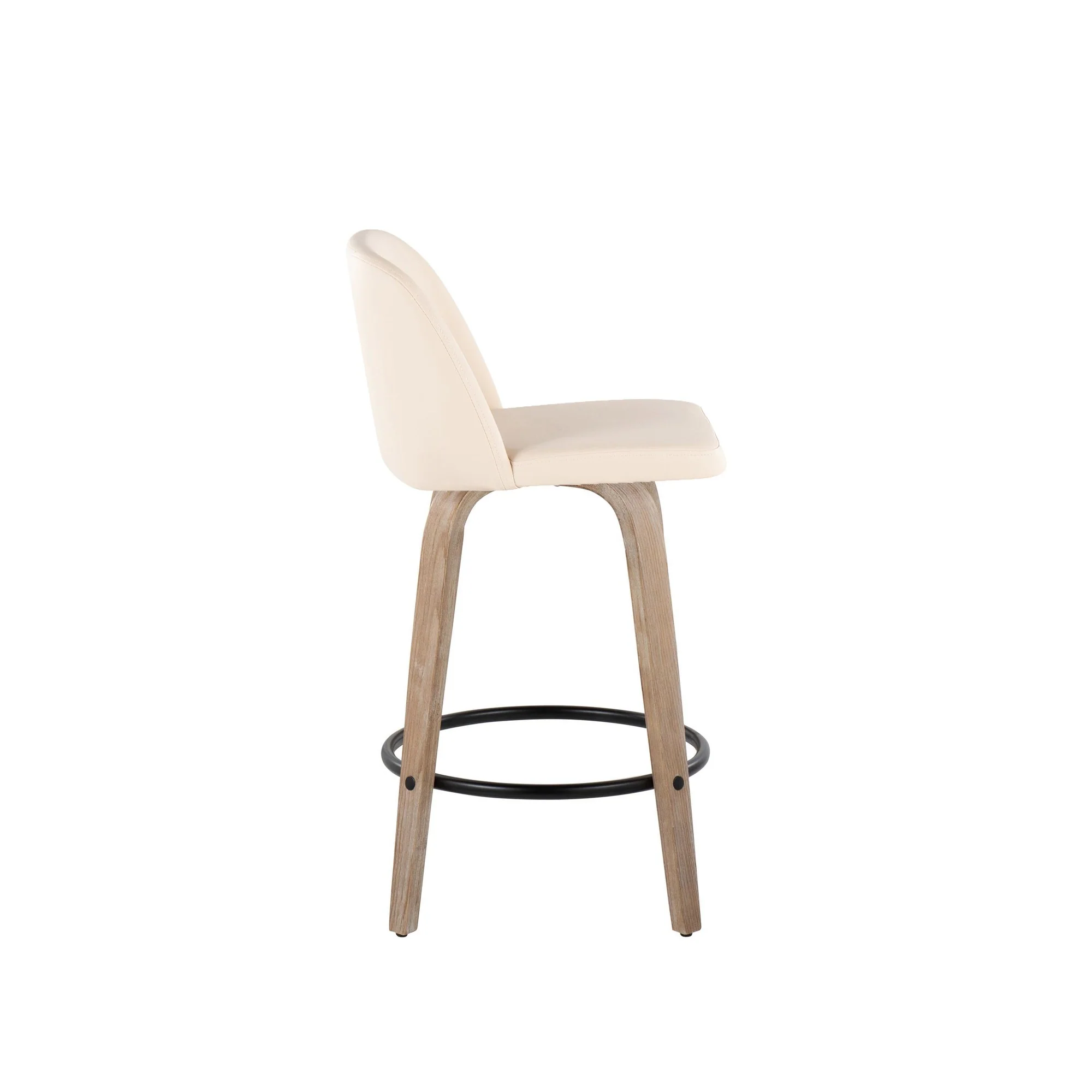 Toriano 26" Fixed Height Counter Stool - Set of 2 Cream By LumiSource - B26-TRNOPU-GRTZQ2 BNCR2 - Image 25