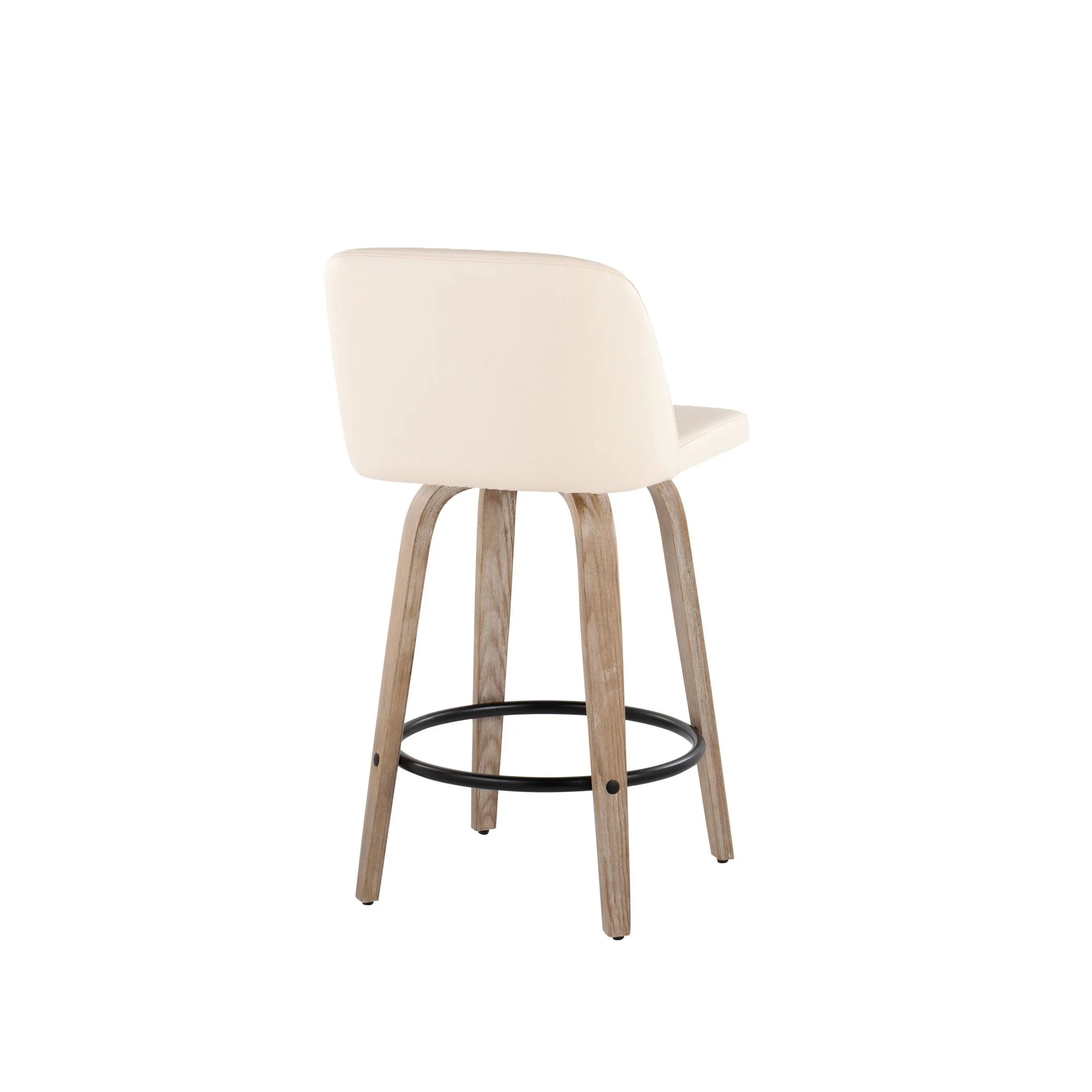 Toriano 26" Fixed Height Counter Stool - Set of 2 Cream By LumiSource - B26-TRNOPU-GRTZQ2 BNCR2 - Image 26