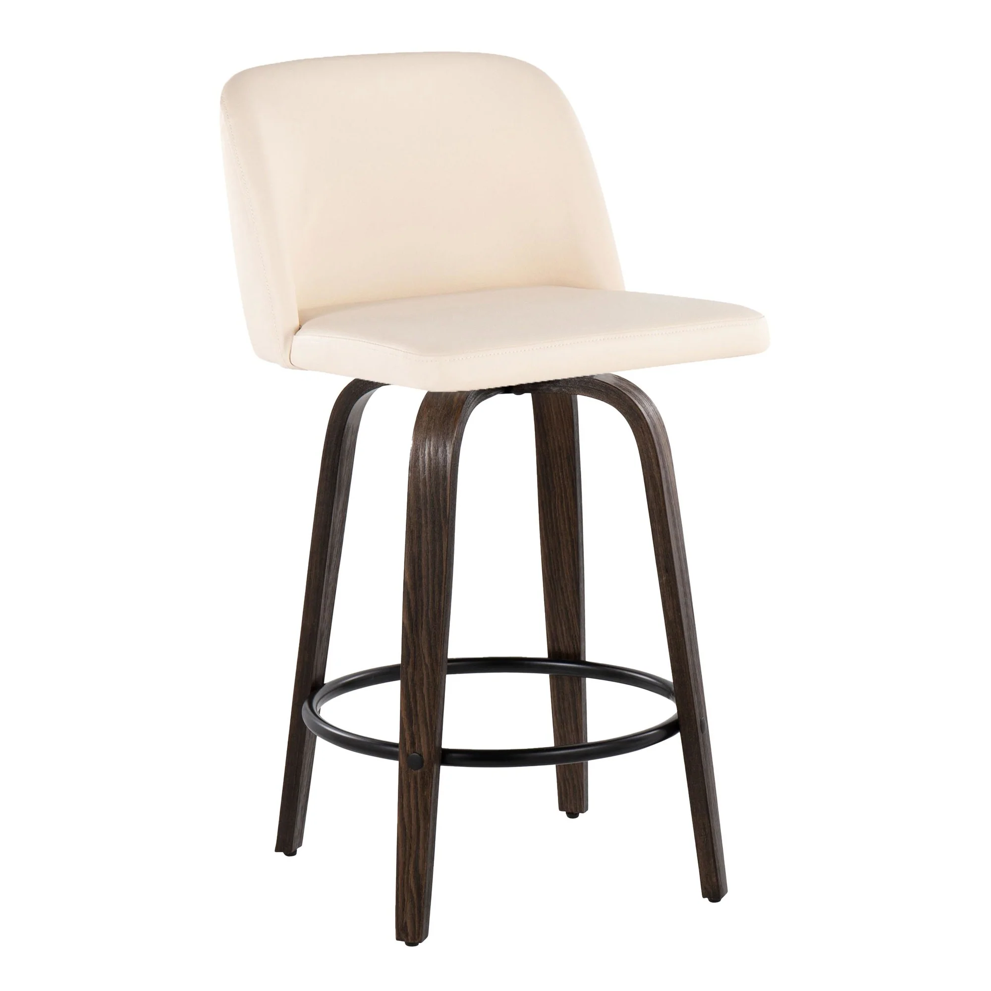 Toriano 26" Fixed Height Counter Stool - Set of 2 Cream By LumiSource - B26-TRNOPU-GRTZQ2 BNCR2 - Image 4